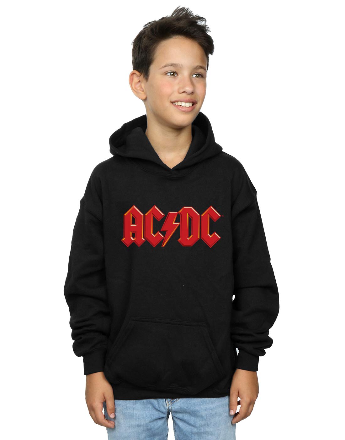 ACDC Boys Red Logo Hoodie - Rock Band Graphic Pullover Sweatshirt for Kids & Teens | Perfect for Concerts, School, and Casual Wear
