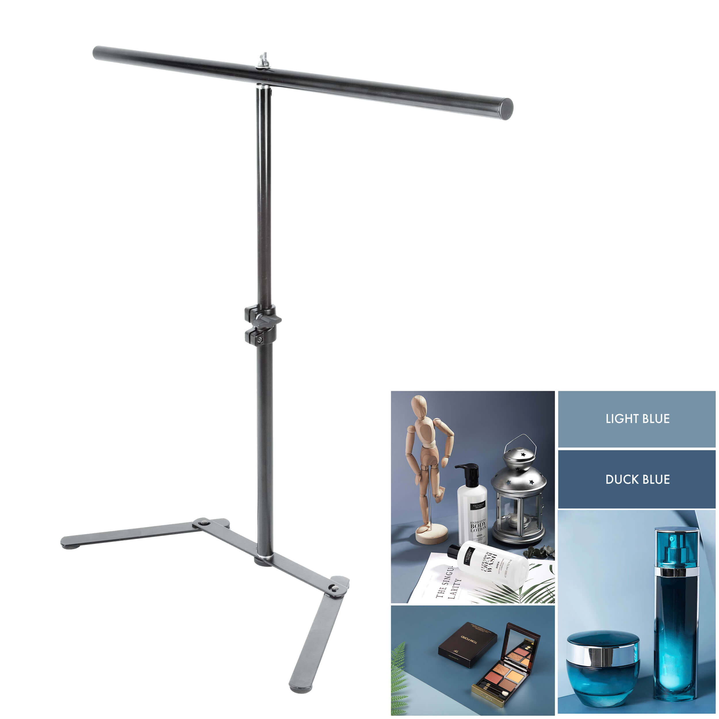 Dual Sided Photography Backdrop Paper with Adjustable Table Stand - Perfect for Product Photography, Food Blogging & E-commerce Listings