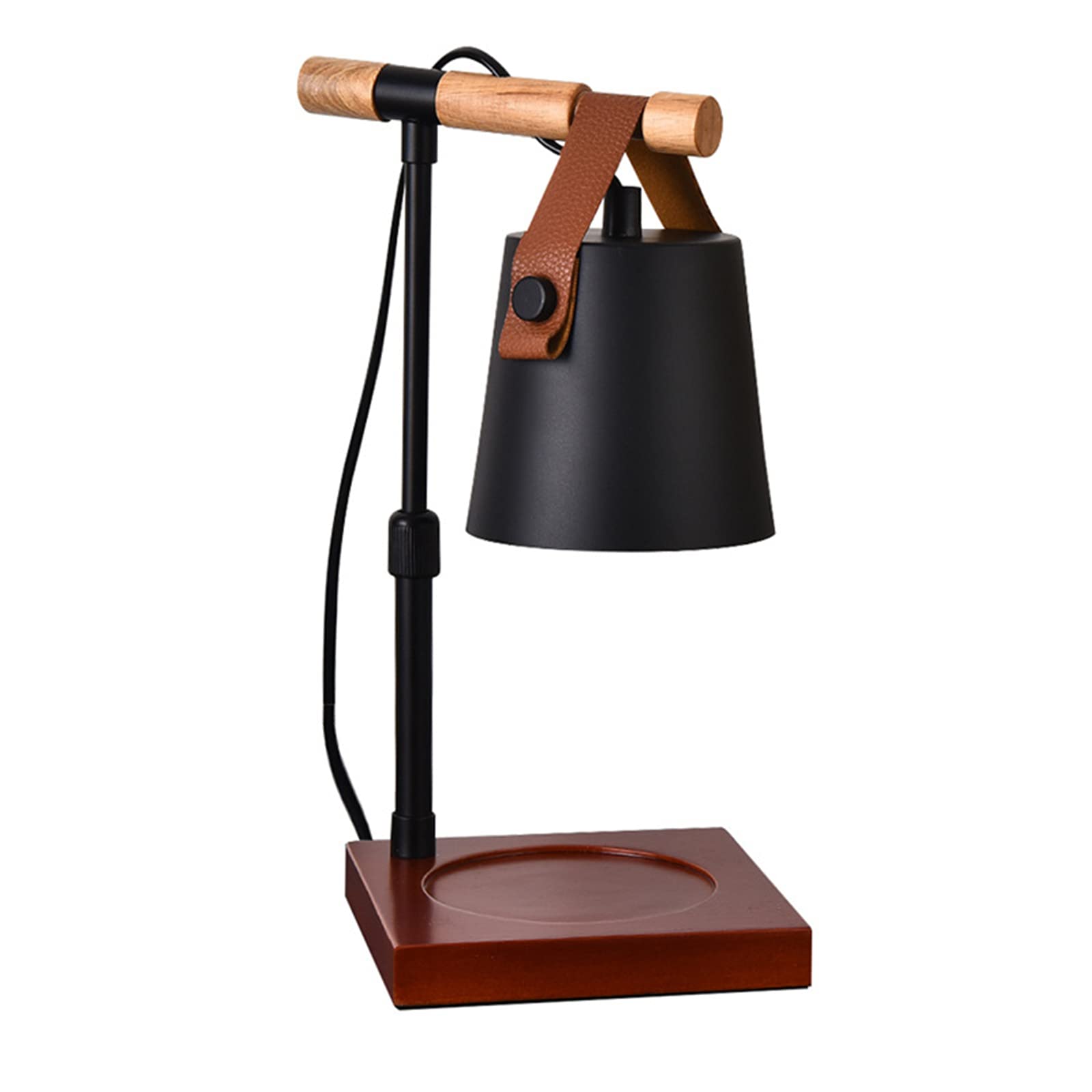 YEHEI Liftable Candle Warmer Lamp with Wooden Base - Electric Wax Melt Warmer with Timer & Dimmer - Scented Candle Warmer for Home, Office, Spa - Perfect Gift for Women, Wife, Birthday (Black)