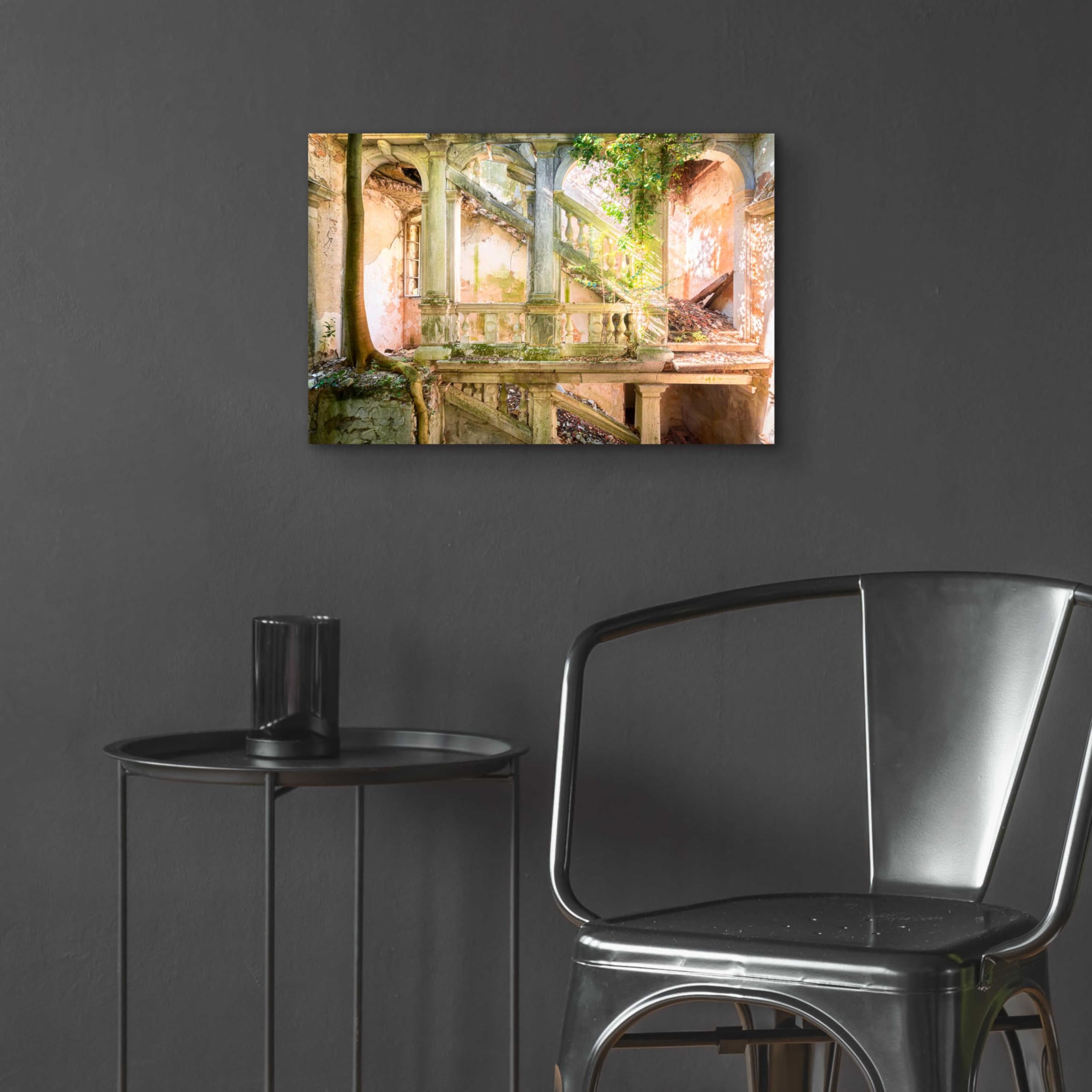 Roman Robroek 'Poetic Villa Ruin' Acrylic Glass Wall Art - 24x16 Inches Modern Abstract Painting for Living Room, Bedroom & Office Decor