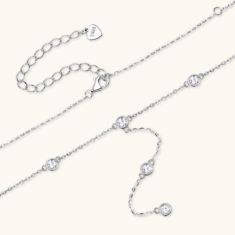 Grace Premium Moissanite Lariat Necklace - 14K Gold Plated Elegant Layering Pendant for Women | Perfect for Weddings, Anniversaries & Special Occasions