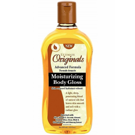 Africa's Best Ultimate Originals Therapy Moisturizing Body Gloss - 12 oz | Deep Hydration for Dry Skin, Natural Shea Butter & Coconut Oil Formula | Perfect for Daily Moisturizing, Post-Shower Care & Glowing Skin Routine