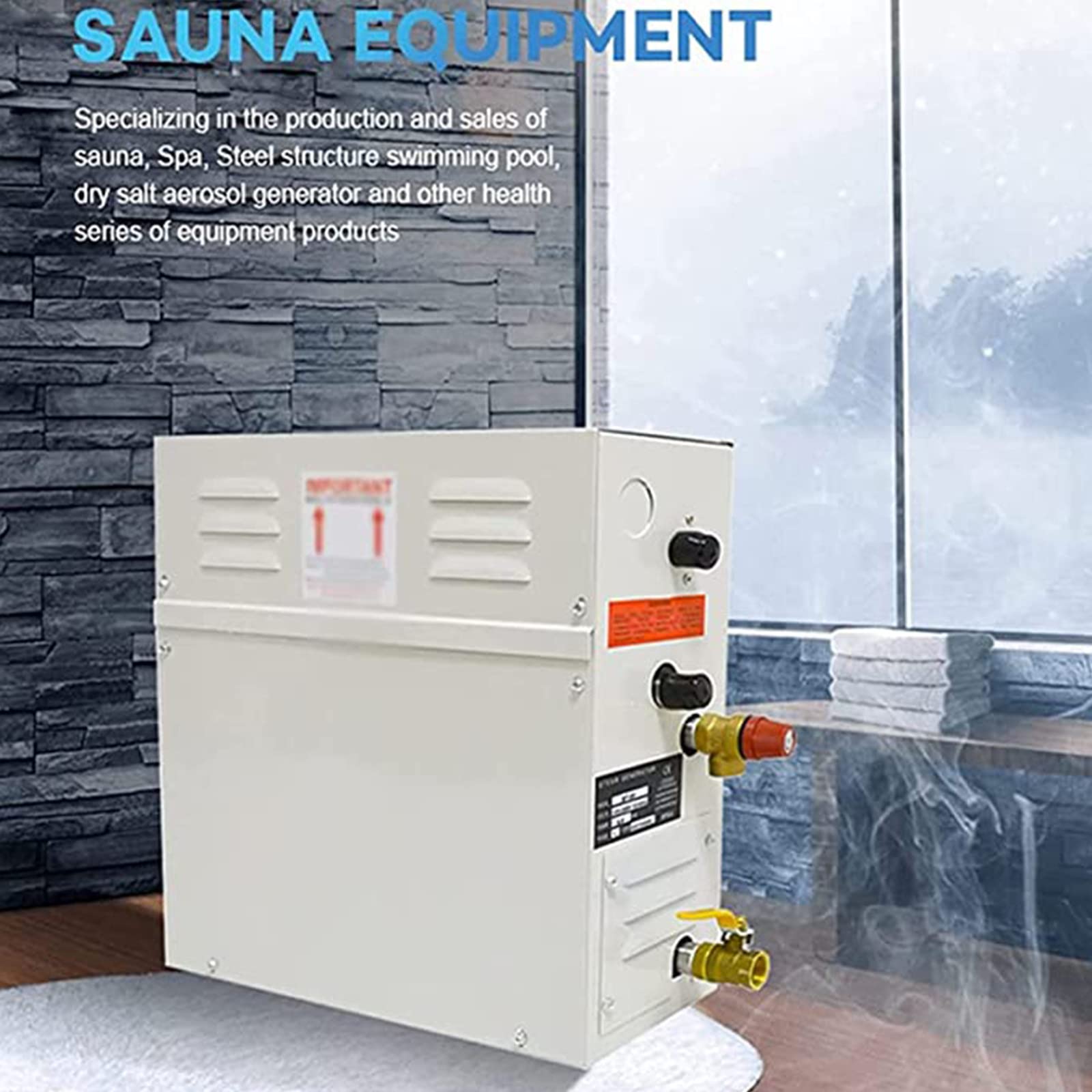 Premium 8.0KW Sauna Steam Generator for Home Spa - 220V Waterproof Control & Auto Drain System - Perfect for Steam Rooms, Showers, and Relaxation Therapy