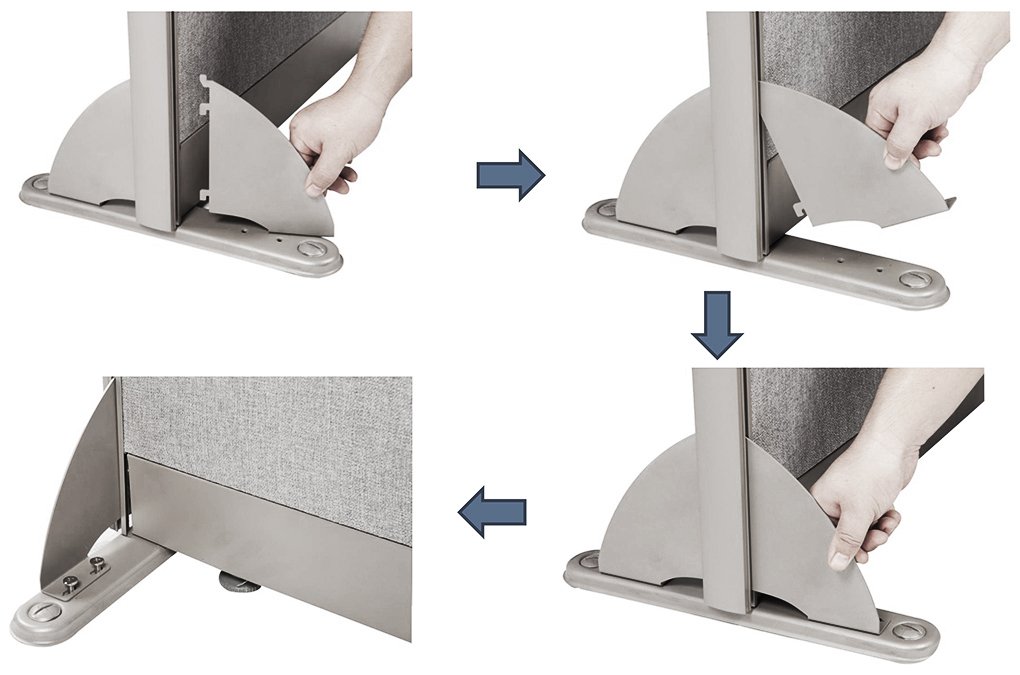 GOF Partition Safety Leg - Office Full Panel Fabric Room Privacy Divider Accessories for Cubicles & Workstations | Enhance Privacy in Open Office Spaces