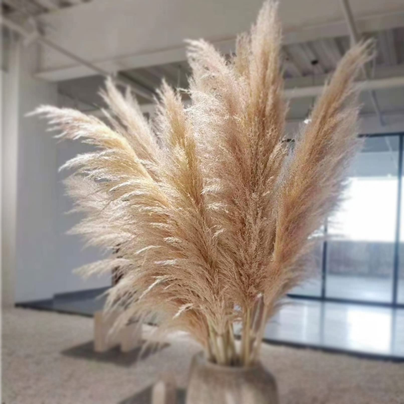 20-50 Pcs Large Artificial Pampas Grass Dried Flowers - Boho Home Decor, Wedding Centerpiece, Vase Filler, Party Decoration - Perfect for Living Room, Bedroom, Wedding & Event Decor