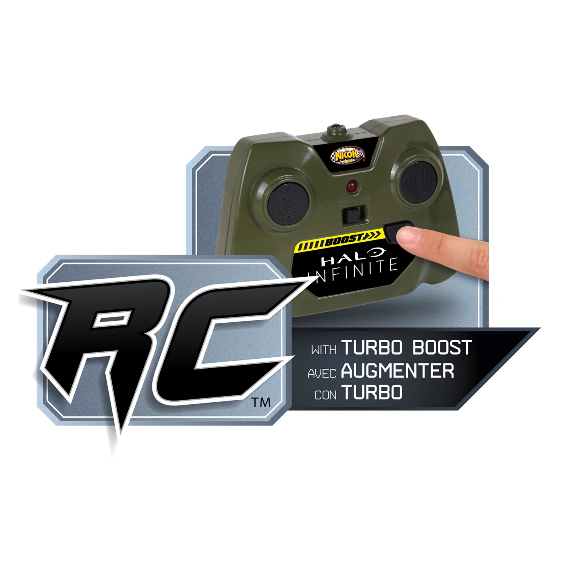 Halo Infinite Gungoose & Master Chief 2.4GHz RC Vehicle with Turbo Boost - Officially Licensed Radio Control Toy with Working Lights, Battery Powered for Kids Ages 6+ - Perfect for Action Play and Halo Fan Collectibles