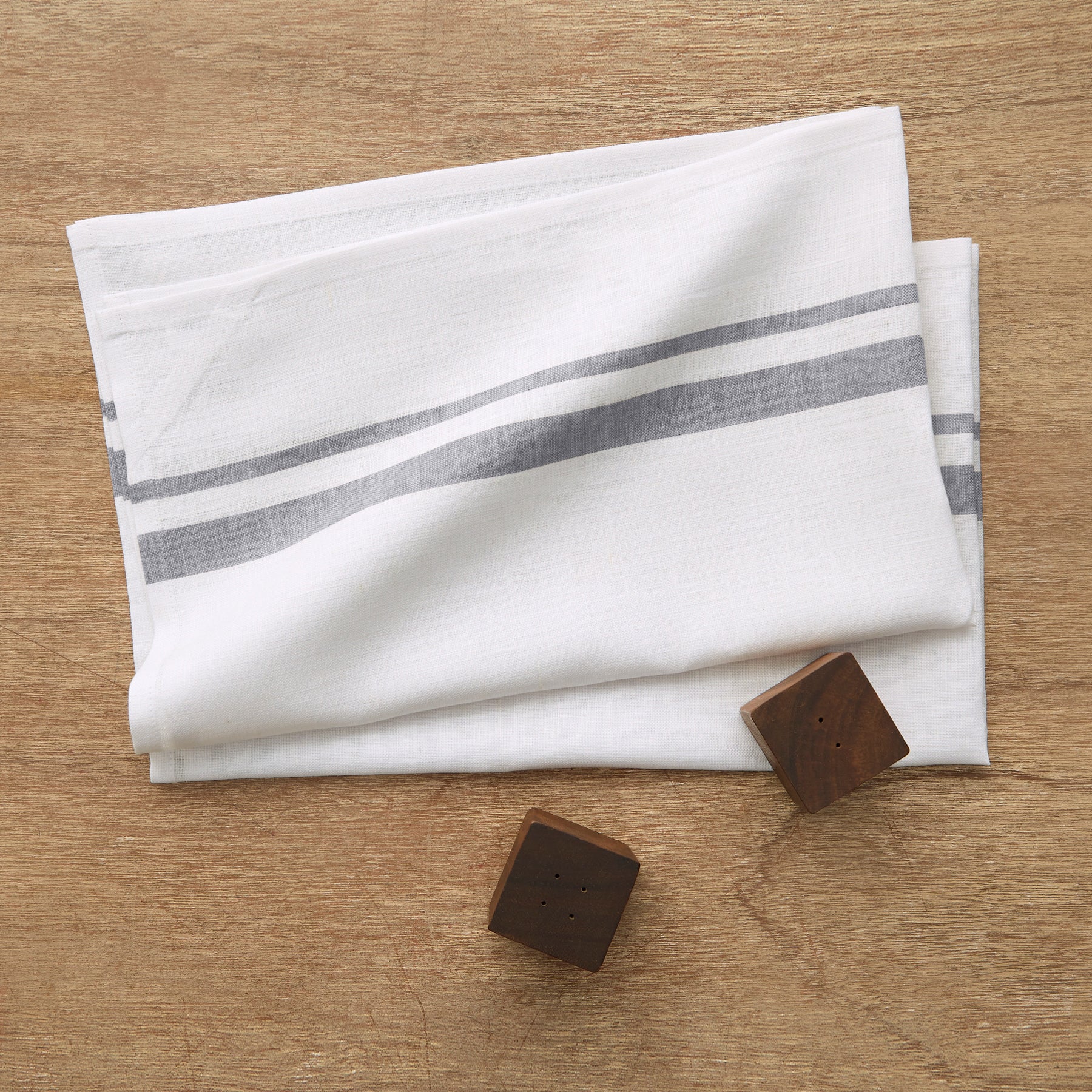 French Striped Kitchen Towels Set of 2 - Absorbent Cotton Dish Cloths for Drying Dishes & Cleaning - Perfect for Farmhouse & Coastal Style Kitchens