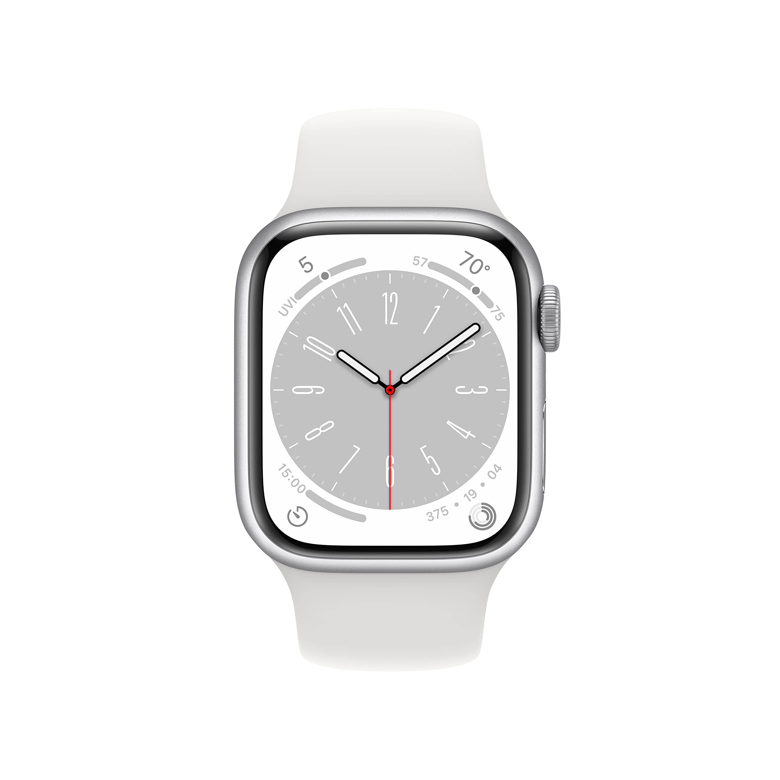 Apple Watch Series 8 (41mm, GPS) - Silver Aluminum Case with White Sport Band | Renewed Premium Smartwatch for Fitness Tracking & Notifications | Perfect for Running, Workouts & Daily Wear