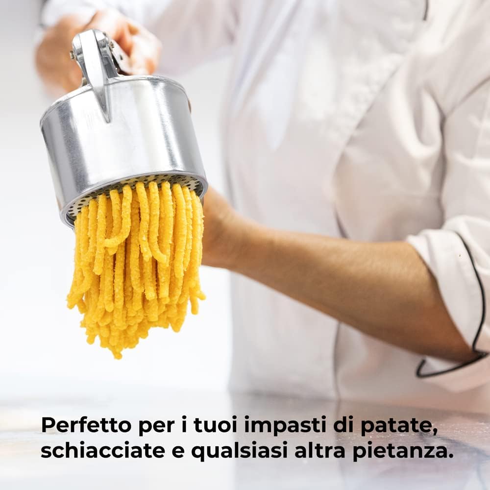 Premium Stainless Steel Potato Ricer - Heavy Duty Kitchen Tool for Smooth Mashed Potatoes, Baby Food & Purees - Perfect for Home Chefs & Healthy Cooking