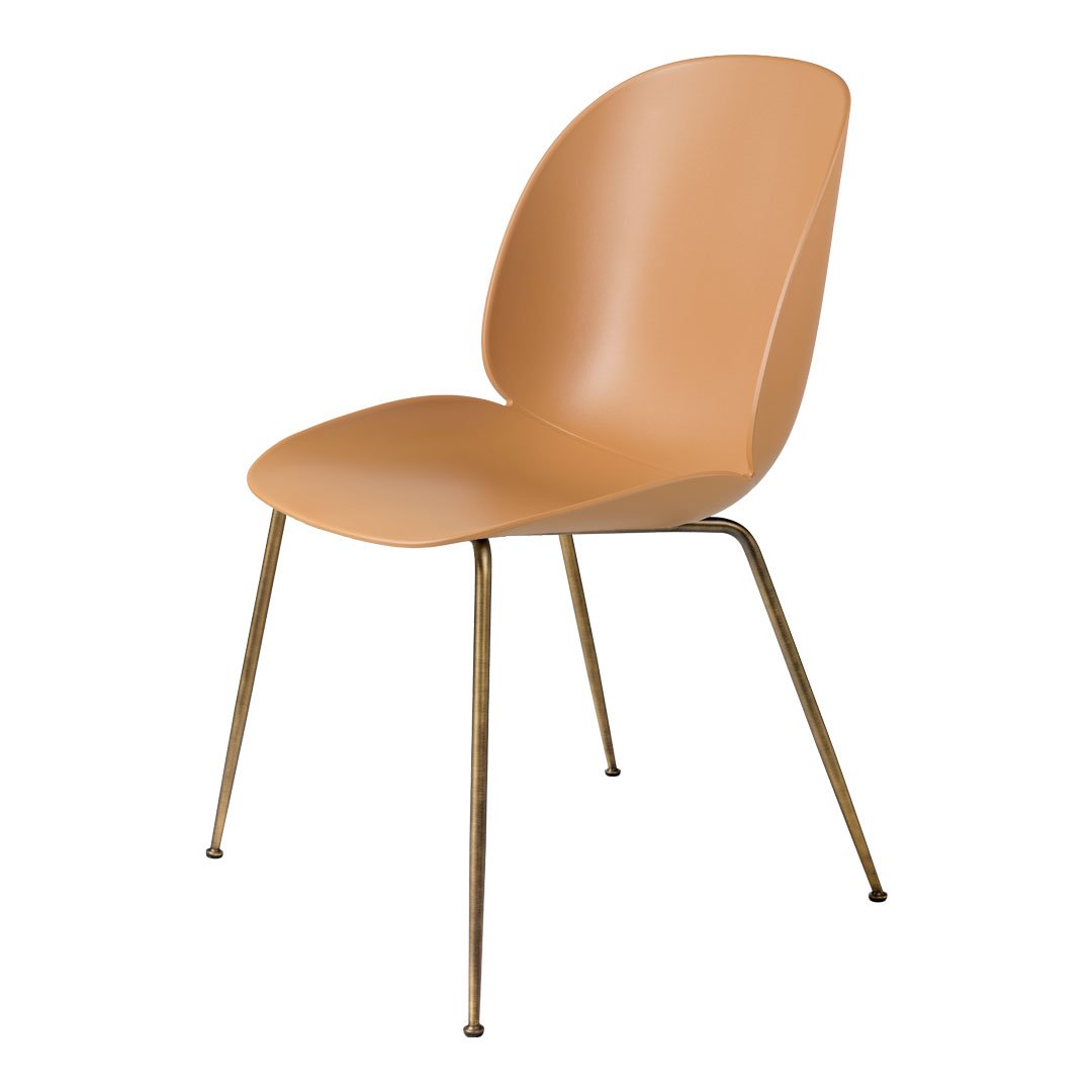 Modern Beetle Dining Chair with Conic Base - Unupholstered Wooden Seat for Kitchen, Dining Room & Office | Stylish & Comfortable