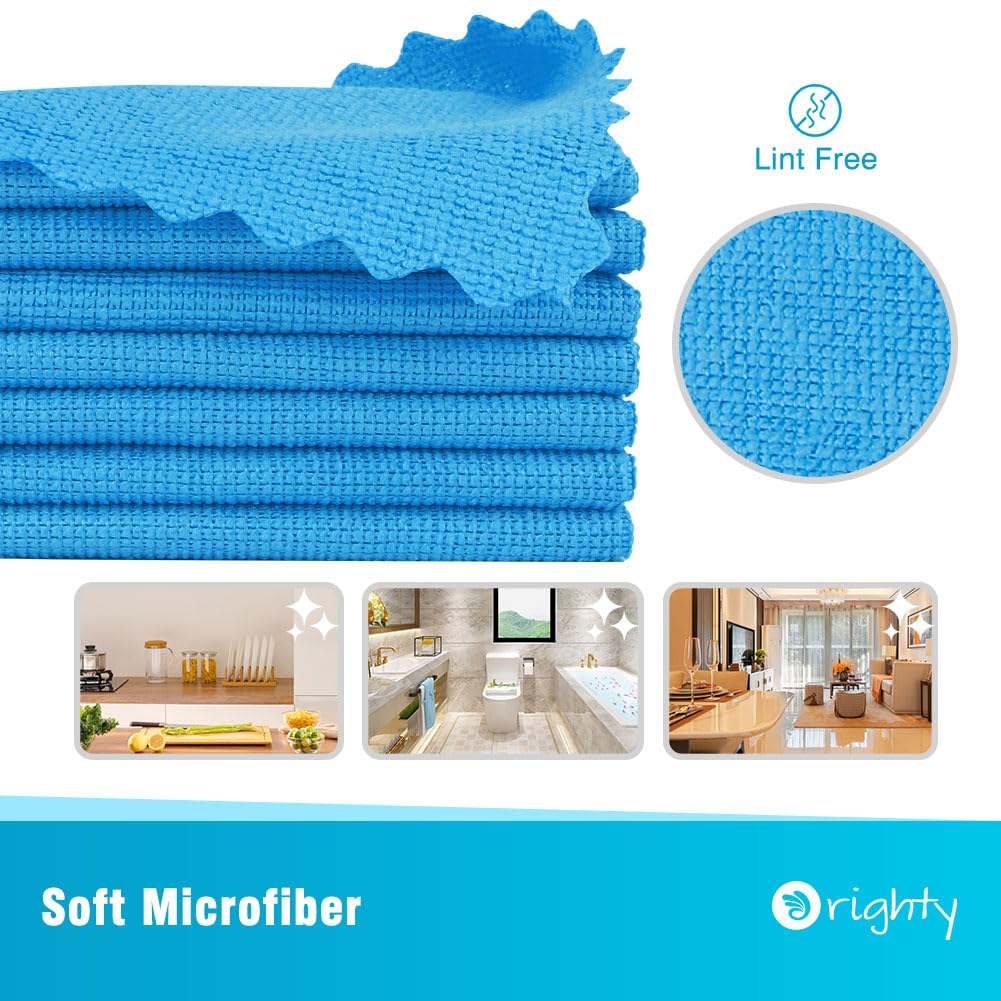 Orighty Microfiber Cleaning Cloths 50 Pack - Reusable, Lint-Free Shop Towels for Cars, Kitchen & Mechanic Use (11.5