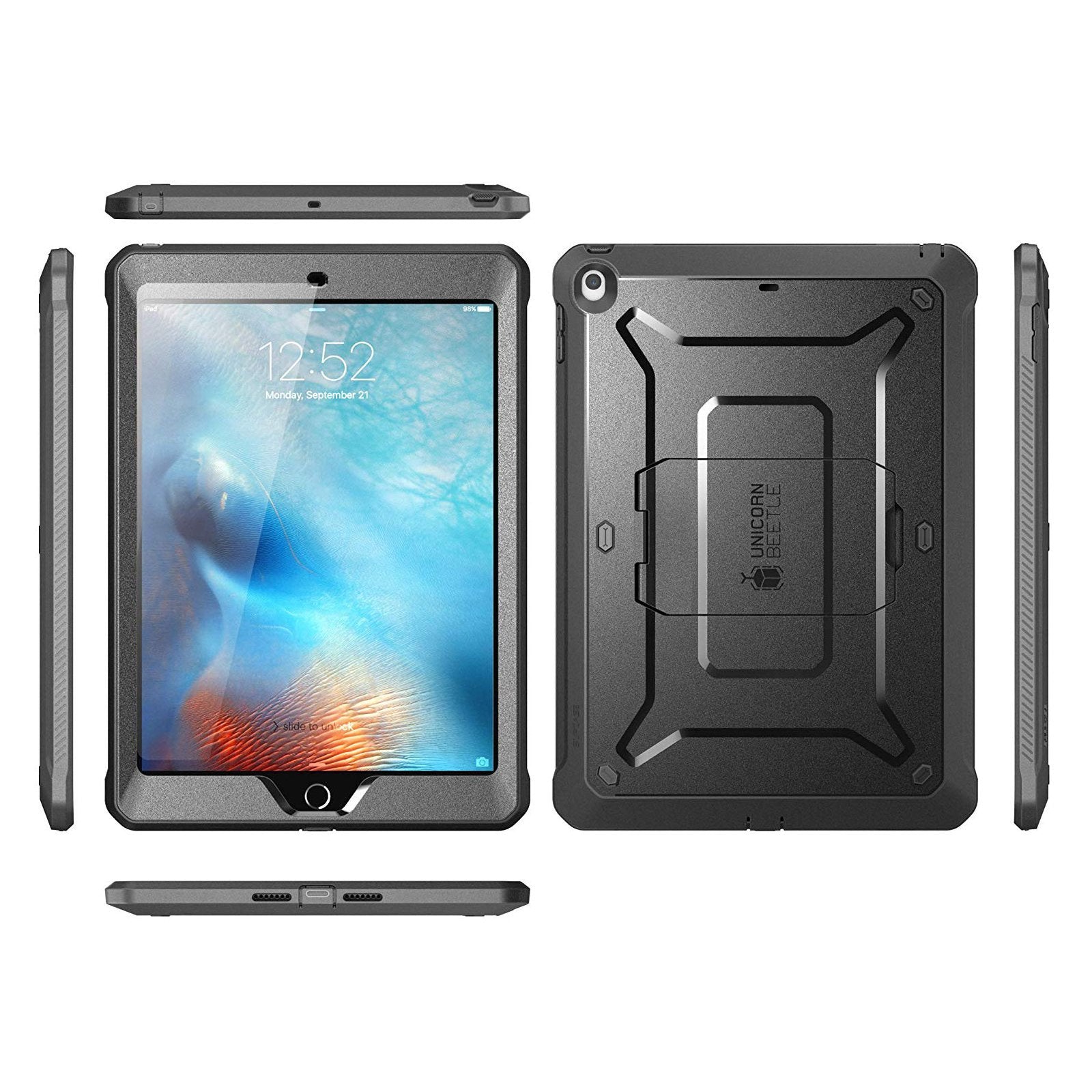 iPad 10.2 Inch Unicorn Beetle PRO Rugged Case - Shockproof Protective Cover for iPad 7th/8th/9th Gen (Black) - Perfect for Outdoor, Travel & Work Use
