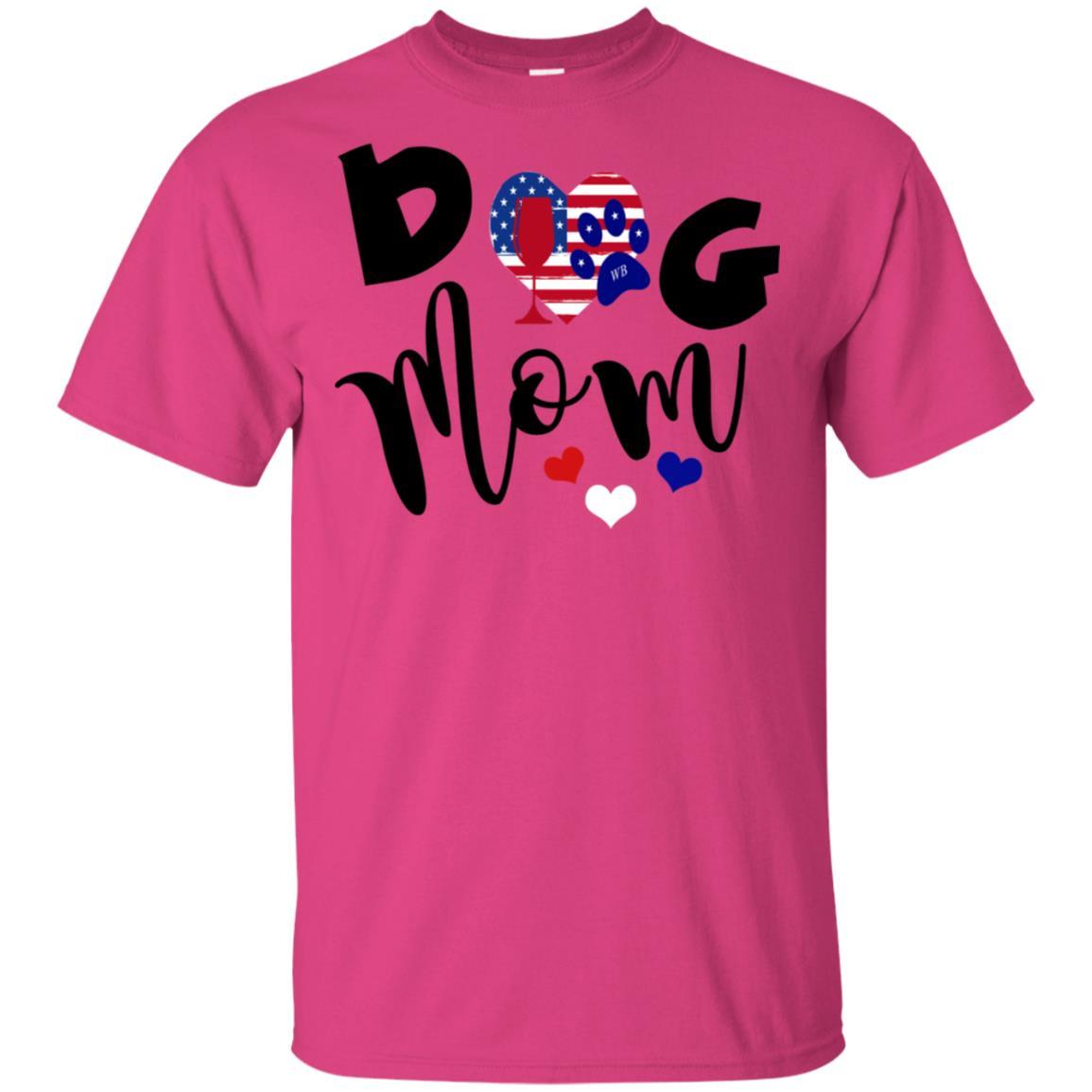 American Dog Mom Ultra Soft Cotton T-Shirt | WineyBitches.Co | Perfect for Pet Lovers, Dog Walks & Casual Outfits