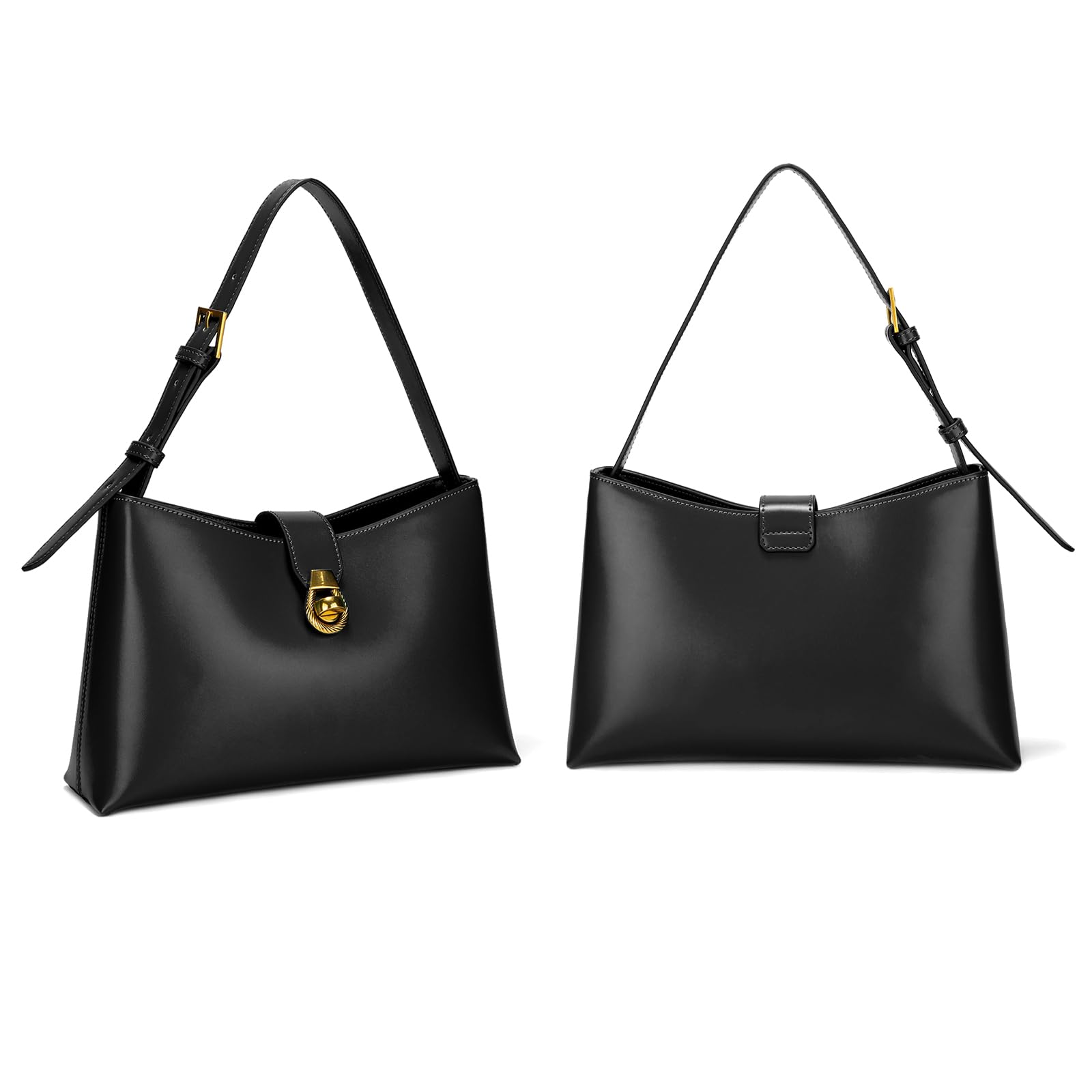 Stylish C.Paravano Women's Shoulder Bag - Glossy PU Leather Tote with Secure Zipper Closure | Fashionable Hobo Handbag | Underarm Purse for Work, Travel & Everyday Use