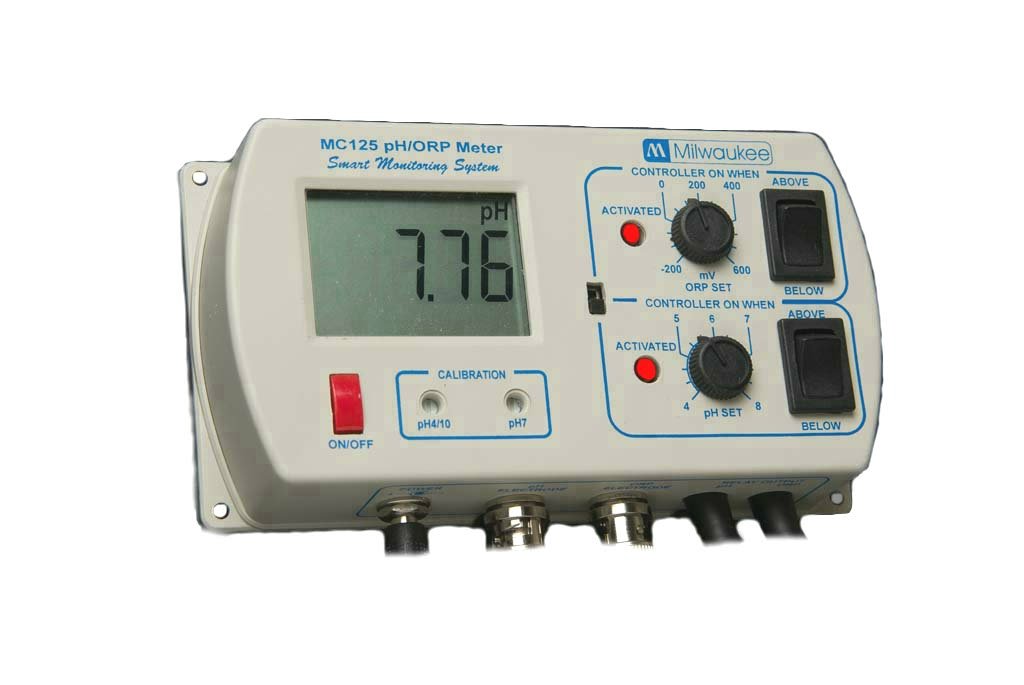 Milwaukee MC125 Digital pH/ORP Controller with Mounting Kit - 0.00-14.00 pH Range, ±0.2 pH Accuracy for Aquariums, Hydroponics & Water Treatment Systems