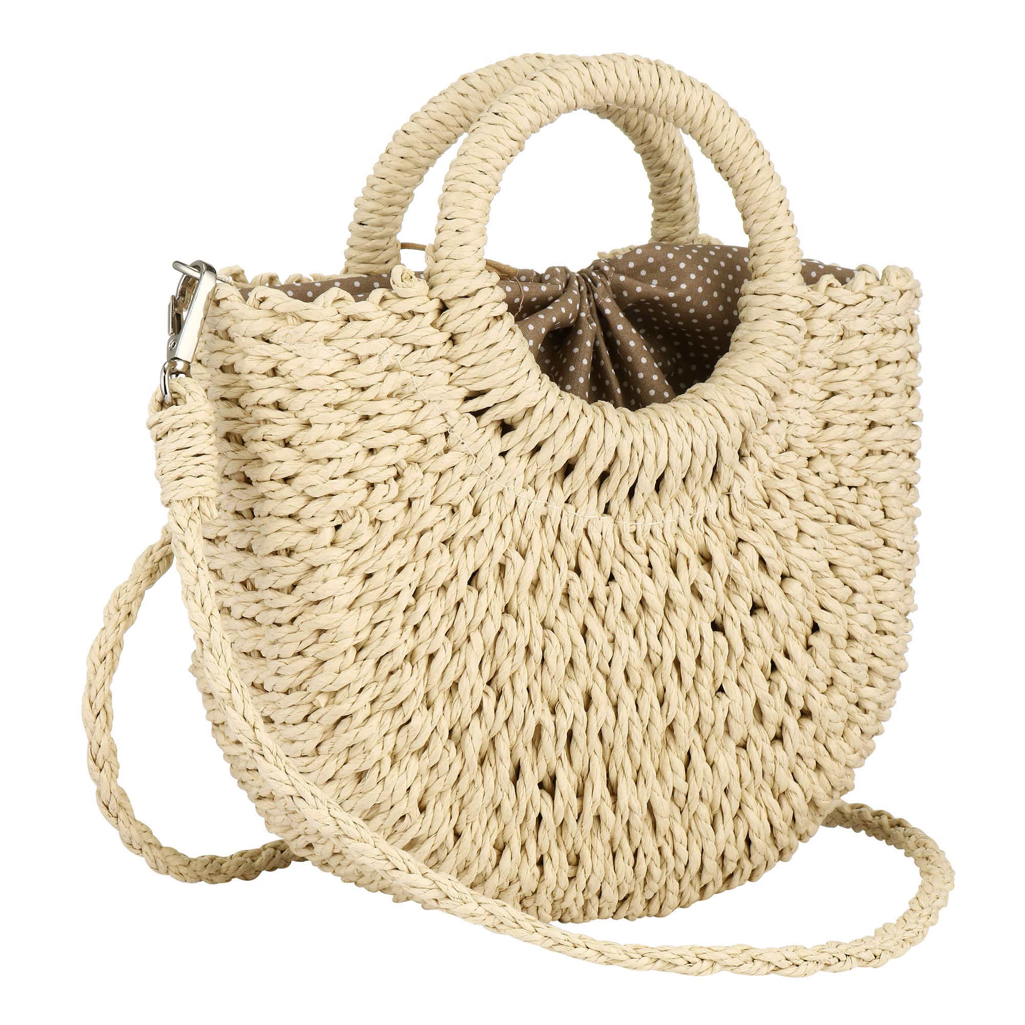 Handmade Rattan Straw Tote Bag - Natural Woven Beach Shoulder Bag for Women | Perfect for Summer Vacations, Pool Parties & Boho Fashion Accessories