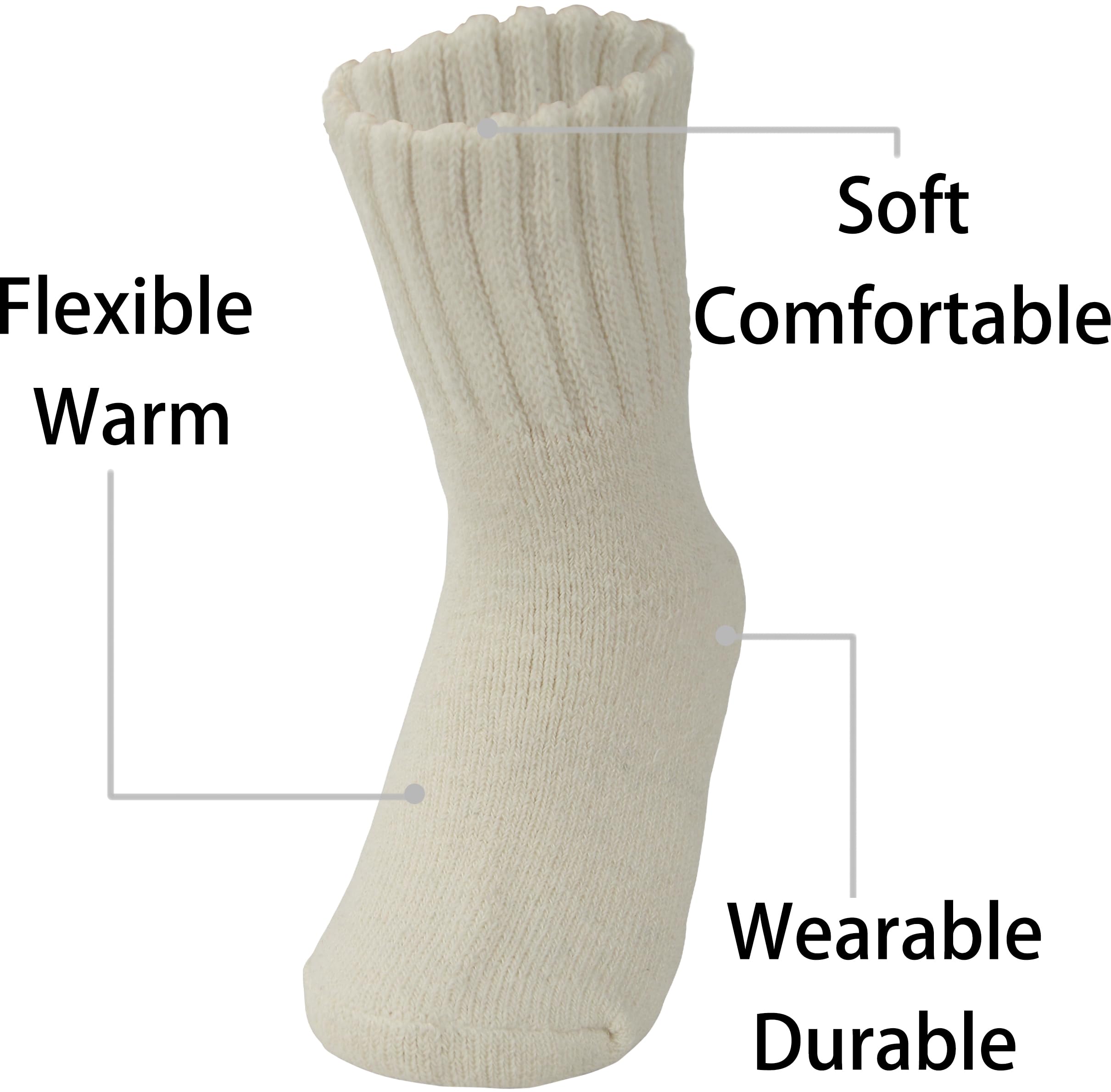 Weweya Women's Thick Winter Knit Boot Socks - Warm Wool Socks for Cold Weather - Perfect Gift for Her - Ideal for Snow Boots, Hiking & Indoor Comfort