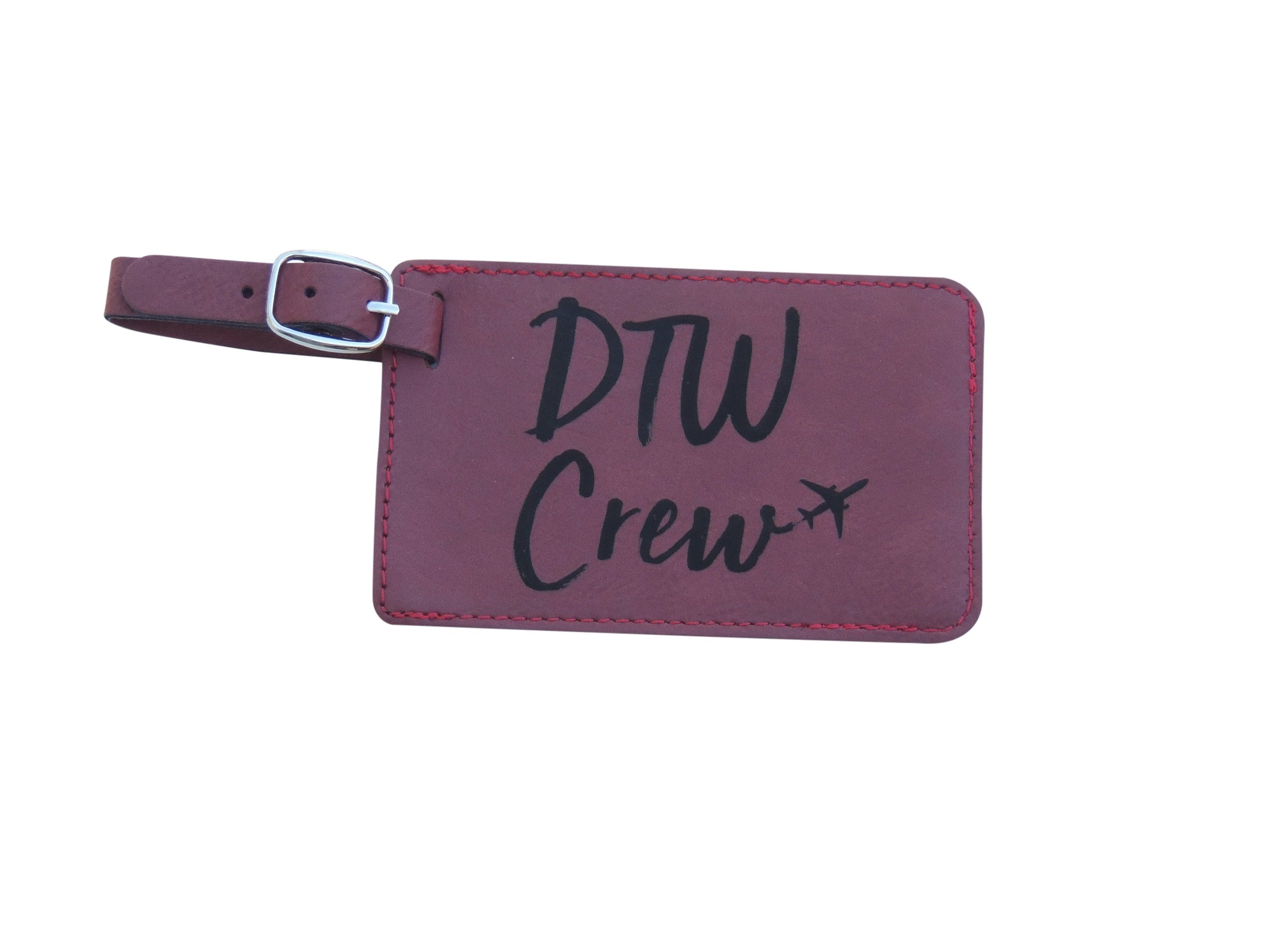 Detroit Crew Base Luggage Tags - Set of 2 Durable DTW Airline ID Tags for Flight Attendants & Aviation Professionals | Perfect for Travel, Business Trips & Crew Identification