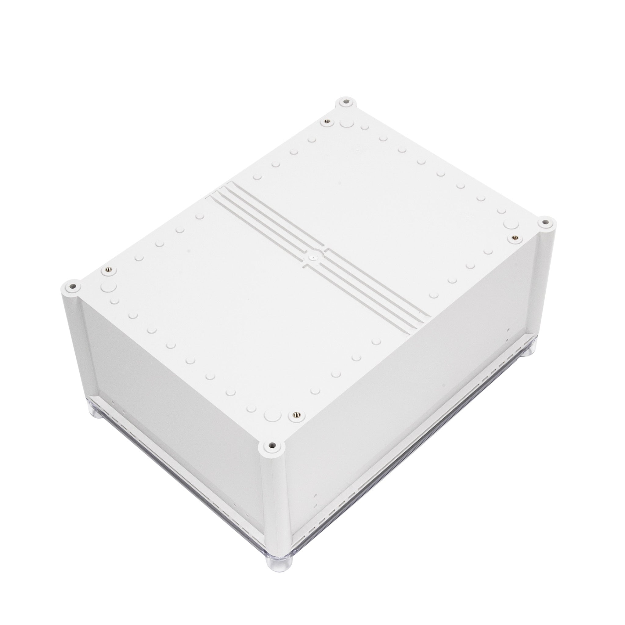 Boxco S Series 5.91 x 5.91 x 2.95 Inches (150x150x75mm) Waterproof Plastic Enclosure - IP67 Rated, IK08 Impact Resistant, ABS Material with Transparent Screw-On Cover - Ideal for Outdoor Electronics, Industrial Equipment & DIY Projects