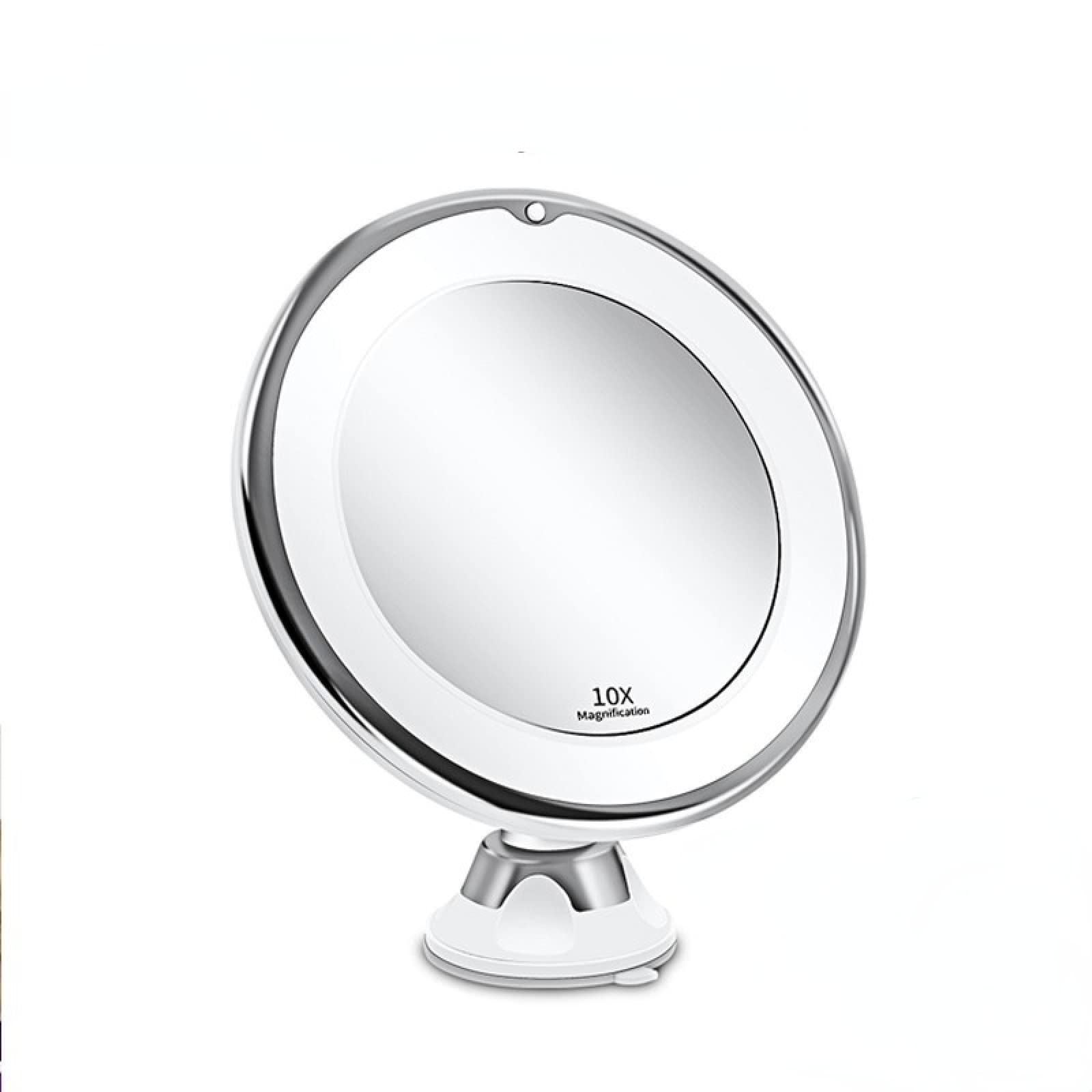 10X Magnifying LED Bathroom Vanity Mirror with Suction Cup - Adjustable Light Settings for Shaving, Makeup & Skincare - Waterproof Illuminated Cosmetic Mirror for Bathroom, Shower & Dressing Table