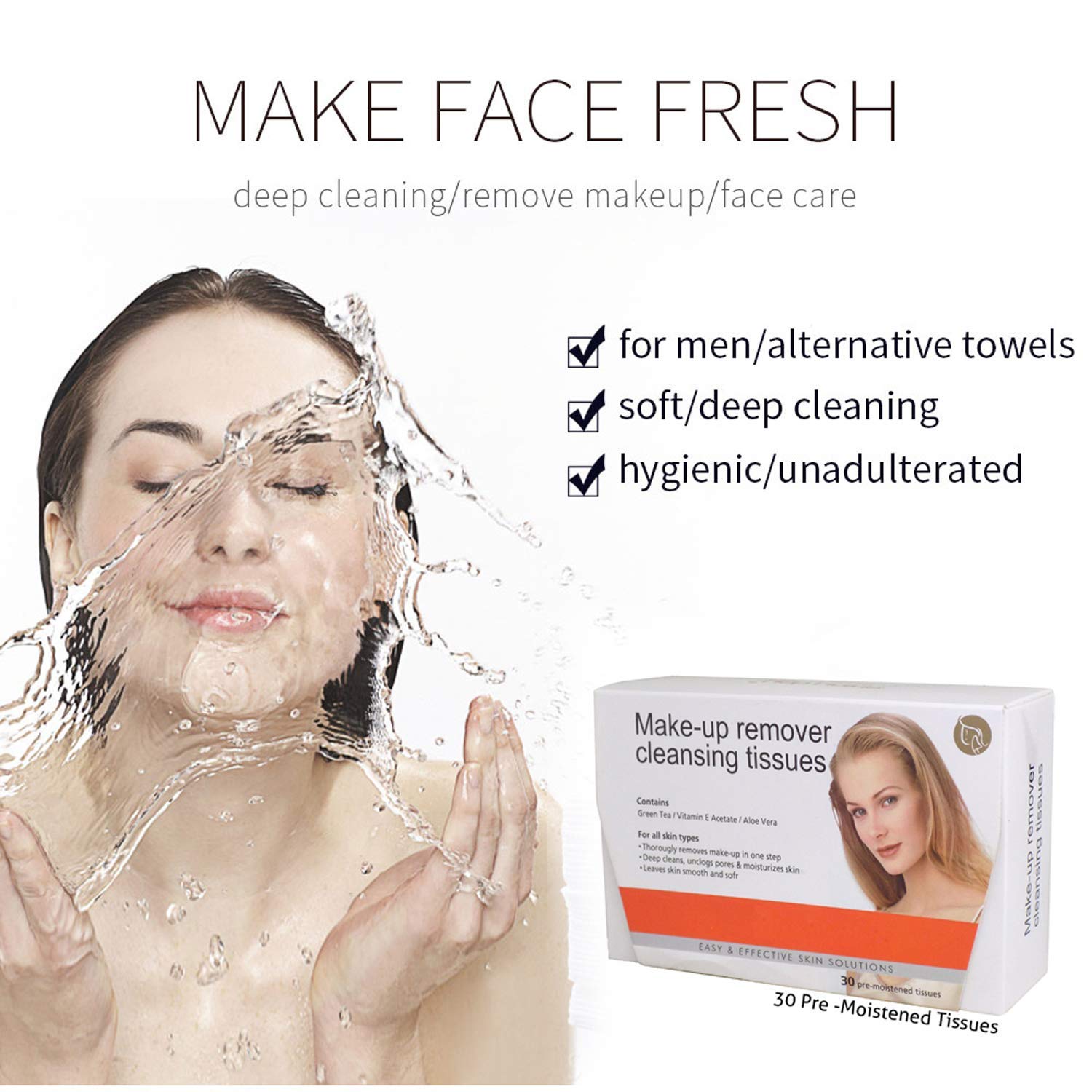 Ekan Set of 4 Refreshing Facial Wipes for Makeup Remover & Face Cleansing - 20g Each, Travel & Salon Friendly (Pack of 1) | Perfect for Home, Gym & On-the-Go Skincare