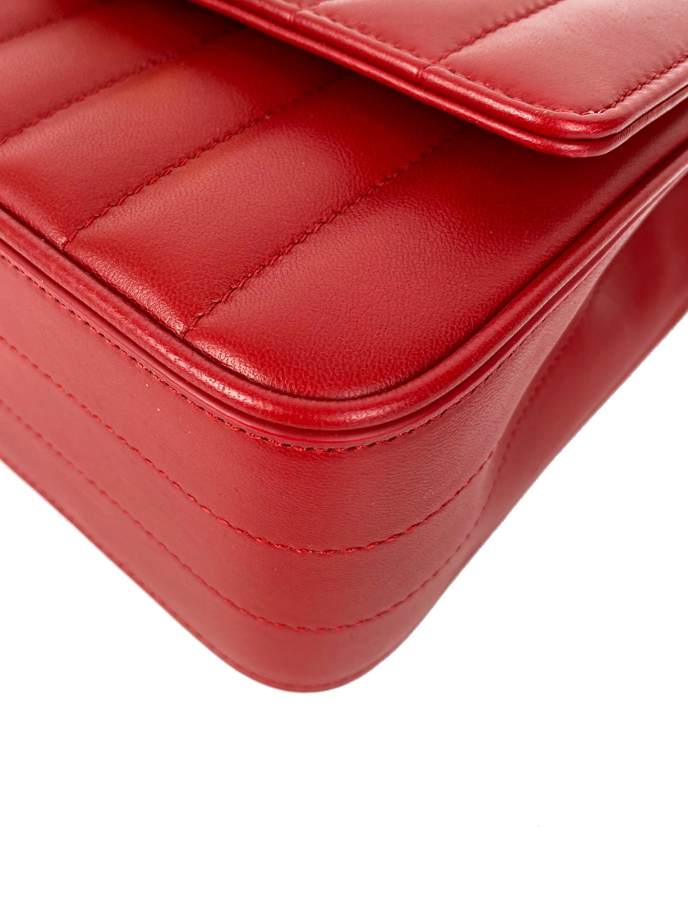 Saint Laurent Small Red Vicky Bag - Luxury Leather Crossbody Purse for Women | Perfect for Date Night, Parties & Everyday Use