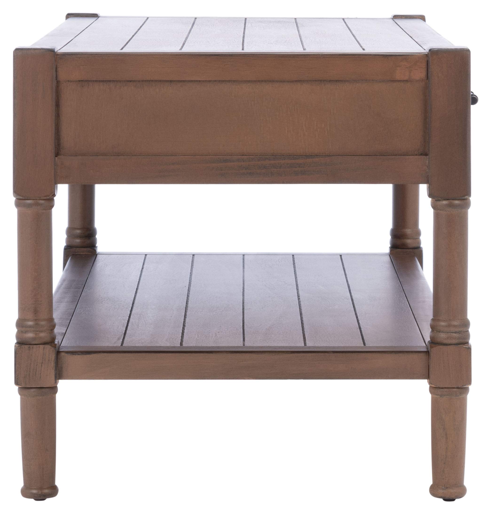 SAFAVIEH Filbert Brown 2-Drawer Coffee Table with Bottom Shelf - Modern Living Room Furniture COF5703C - Perfect for Small Spaces, Apartments & Cozy Home Decor