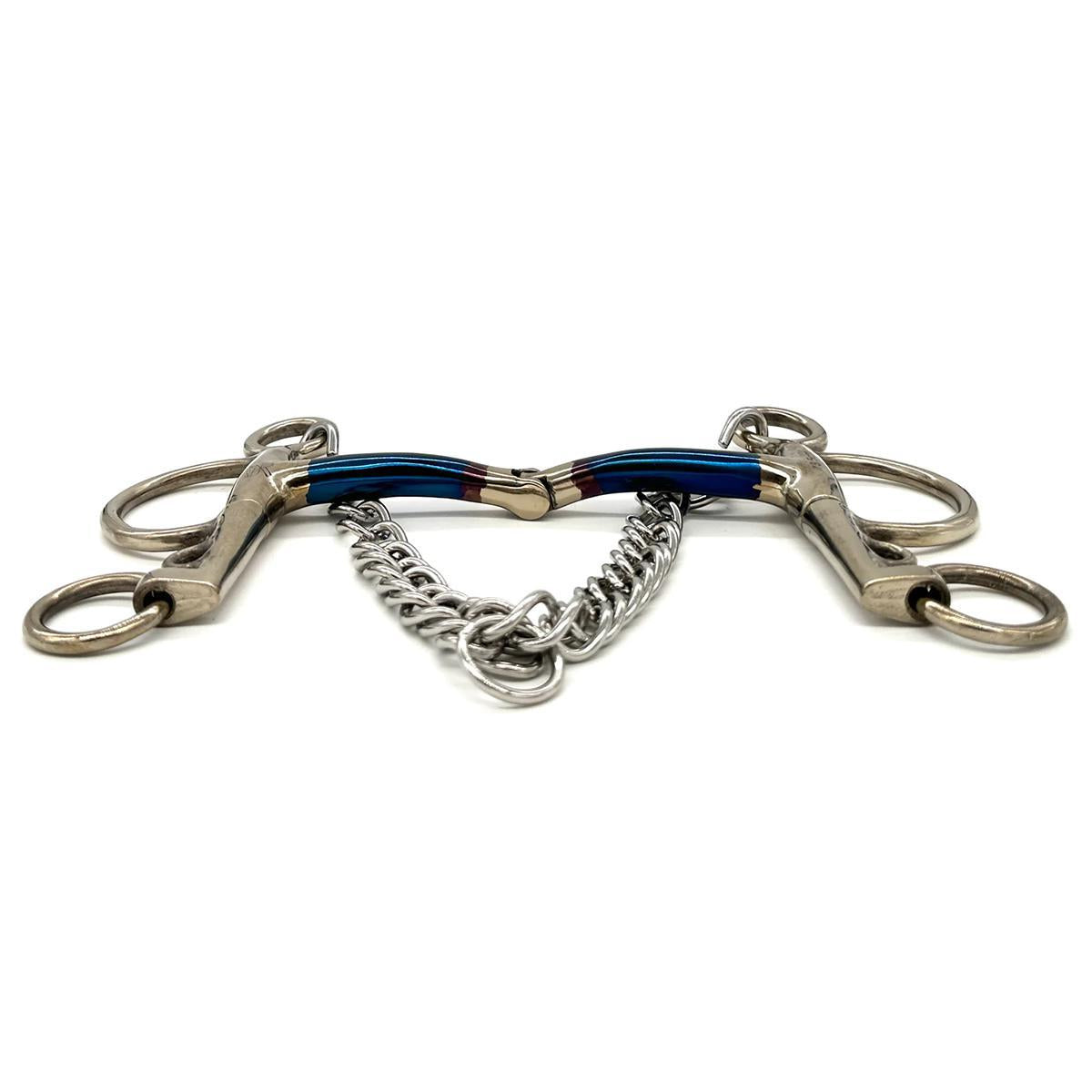 AJR BLU Hinge Pelham Bit - Stainless Steel Horse Bit for English Riding, Dressage & Show Jumping - Perfect for Training & Competition