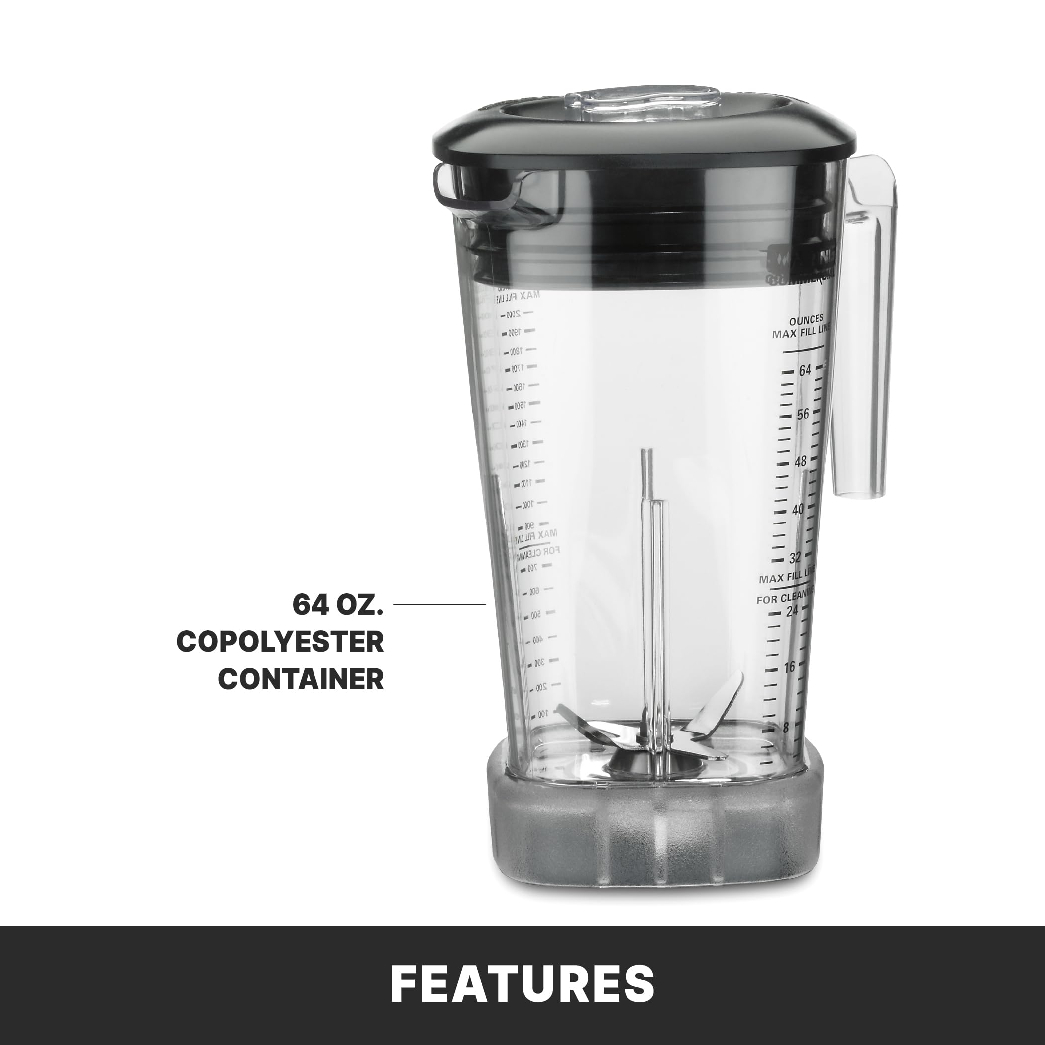 Waring MX1200XTX 64 oz Commercial Blender with Variable Speed & Raptor Blade - Powerful Countertop Blender for Smoothies, Soups, Sauces - Perfect for Restaurants, Bars & Home Kitchens (Black)