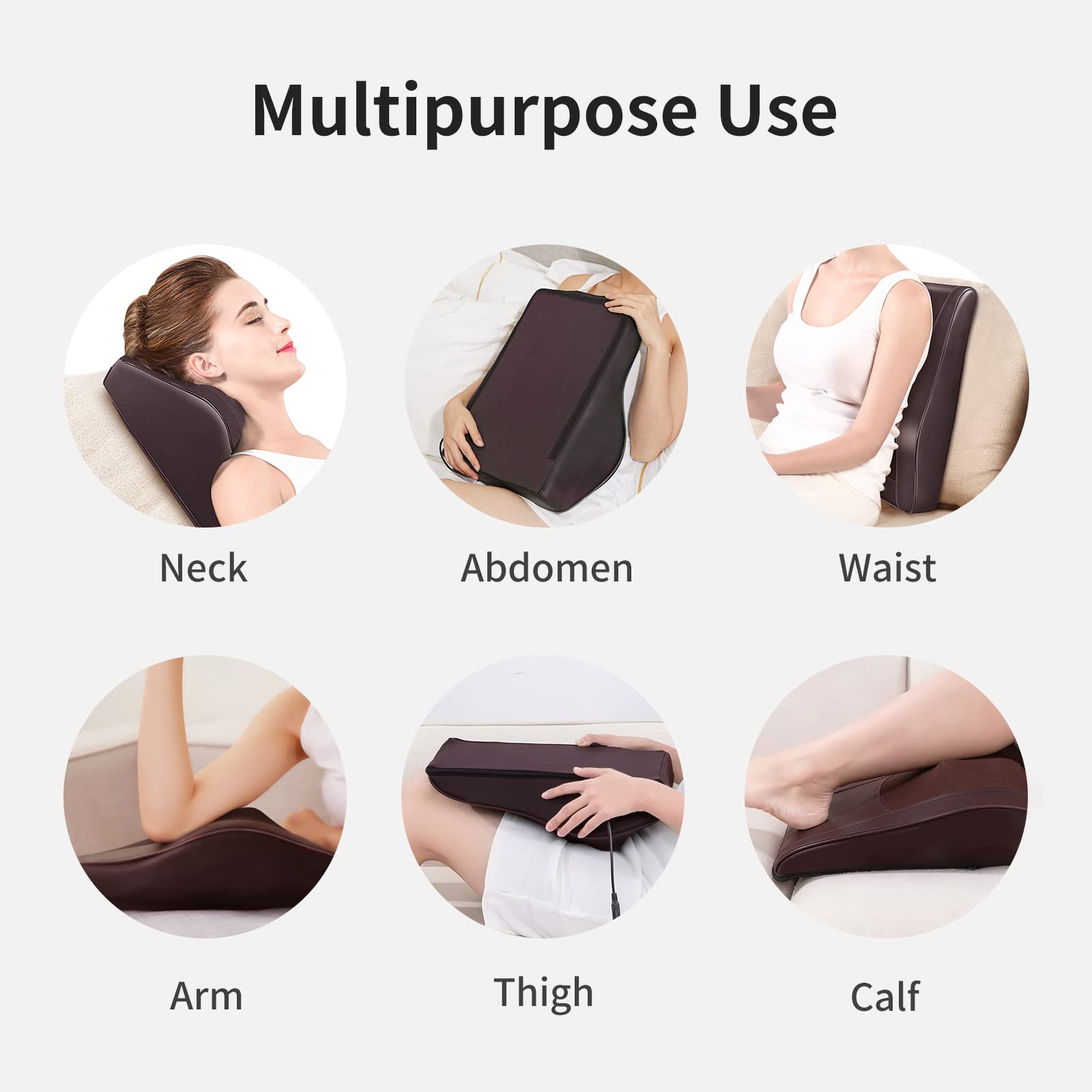 Shiatsu Massage Pillow with Heat - Neck and Back Massager for Pain Relief, Shoulder & Leg Relaxation - Perfect Gift for Men, Women, Mom & Dad - Use at Home, Office or Car for Stress Relief & Muscle Relaxation