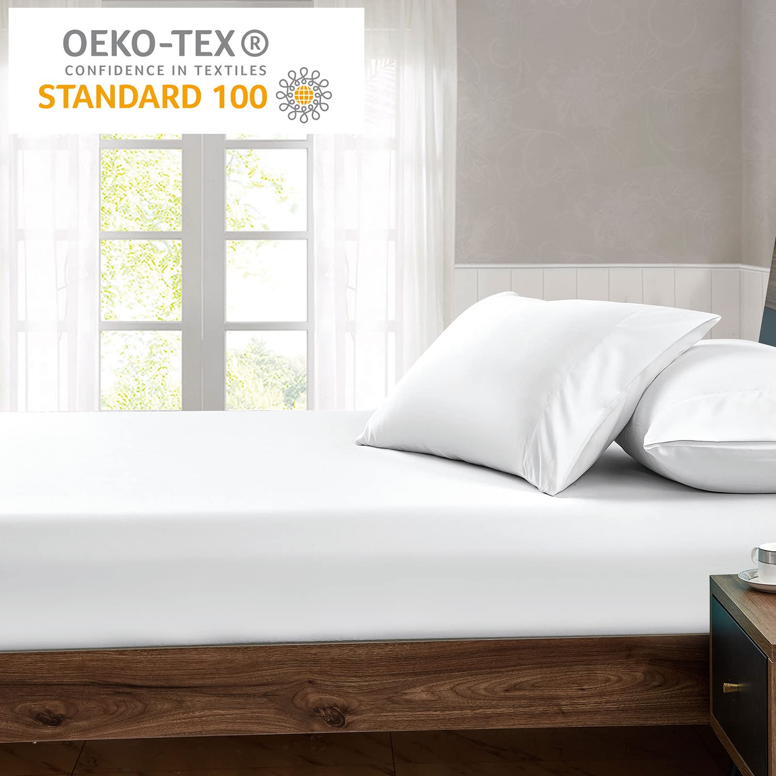 Premium King Size Fitted Sheet - Hotel Quality Ultra Soft Brushed Microfiber - Deep Pocket Cooling Bed Sheets for King Bed - Breathable & Wrinkle Resistant - Perfect for Master Bedroom, Guest Room & Vacation Homes (White)