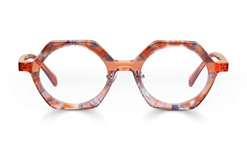 Orange Pattern Front With Orange Crystal Temples