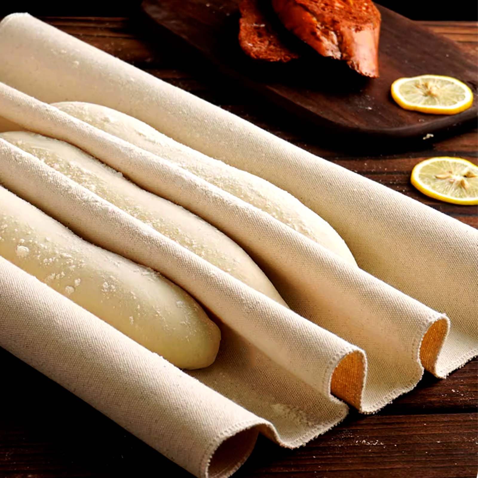 Reusable Bread Proofing Cloth 2PCS - 17x29 Inches Thick Linen Dough Rolling Cloth for Baguettes, Loaves & Pastry | Perfect for Homemade Bread Baking, Artisan Bakery & Kitchen Use