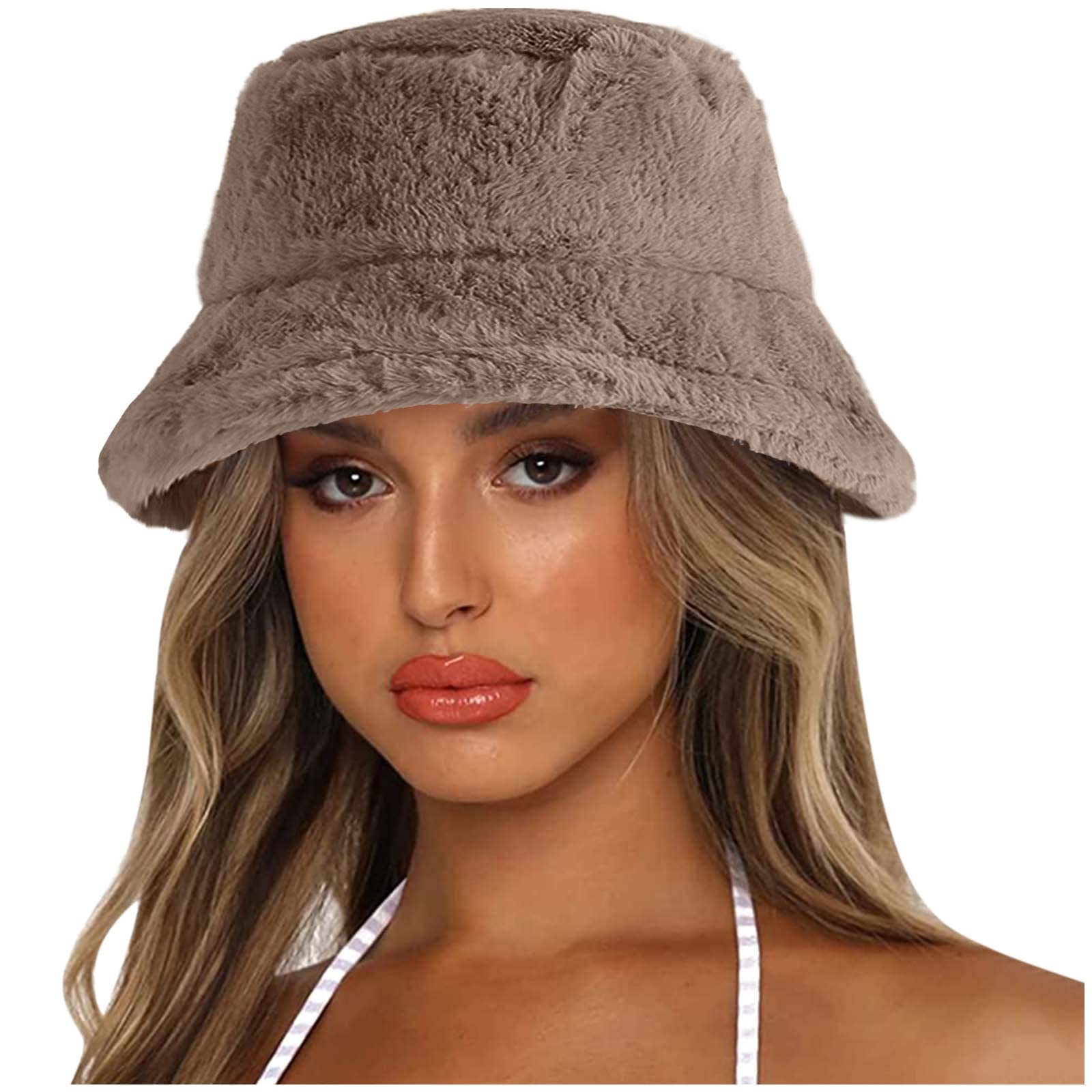 Stylish Thick Solid Color Bucket Hat for Men & Women - Warm Winter Baseball Cap with Cheetah Print - Perfect for Outdoor Activities, Hiking, and Fashion Accessories