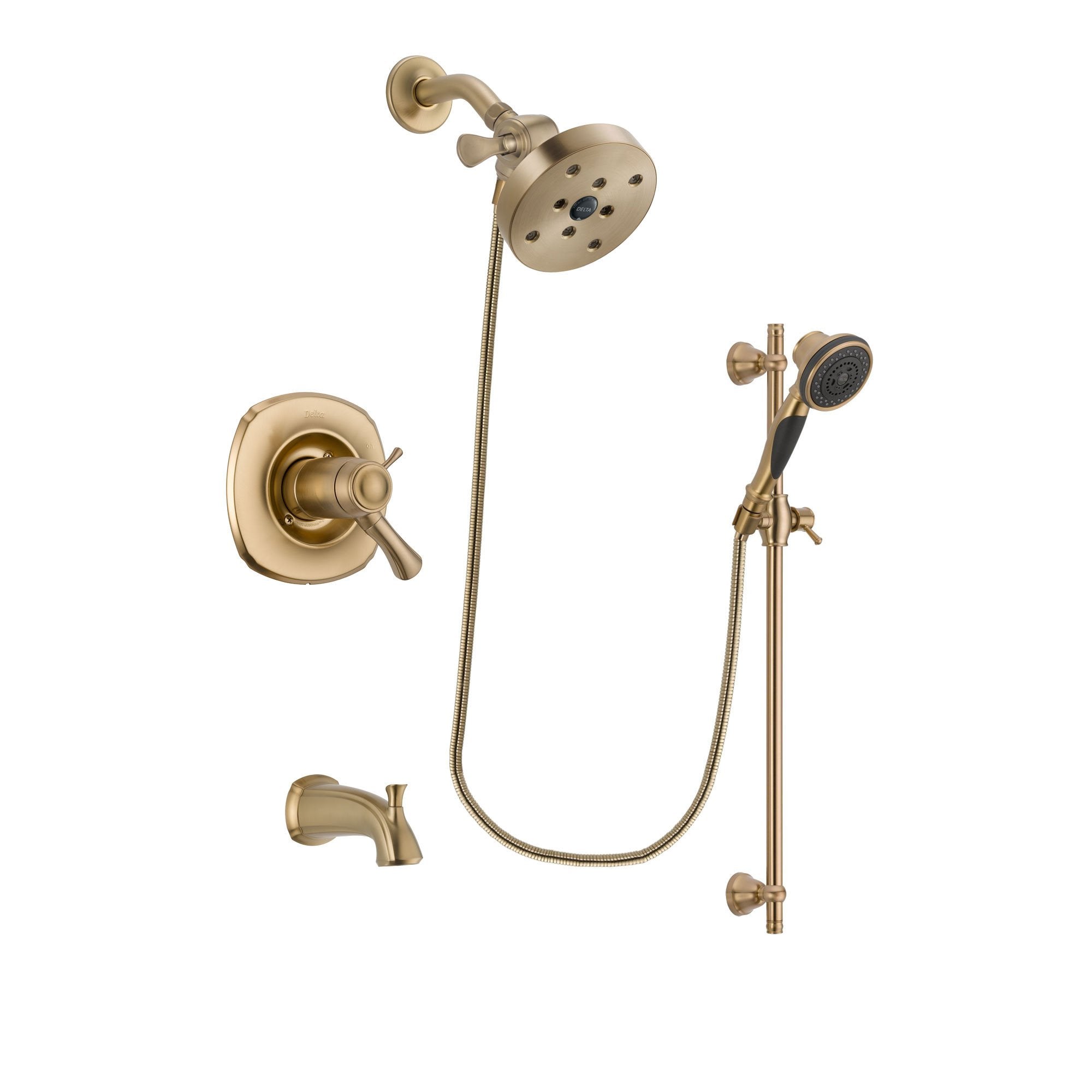Delta Addison Champagne Bronze Thermostatic Tub and Shower Faucet System with 5.5