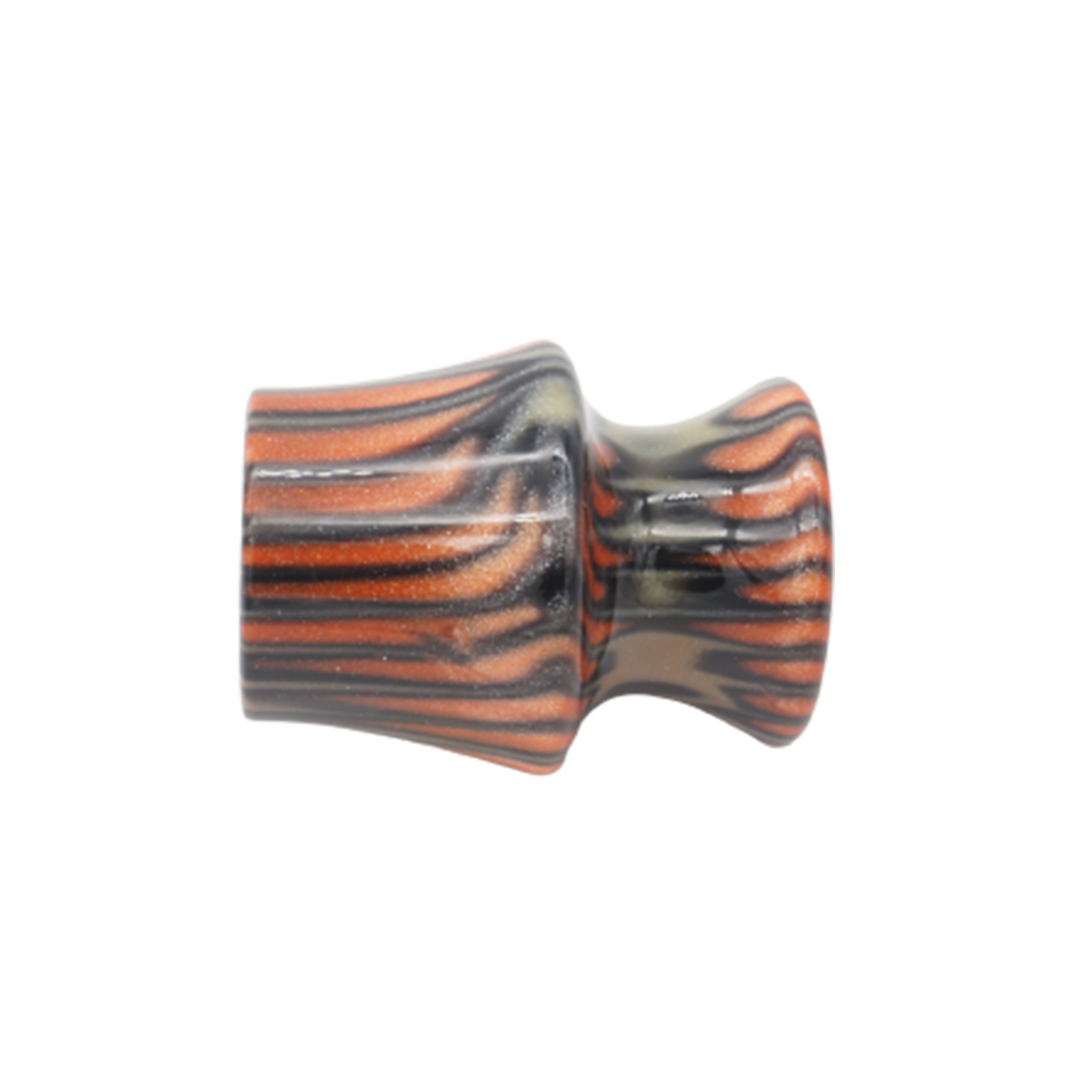 Premium Orange Tigris Perla Handcrafted Shaving Brush Handle - Fits 24mm & 26mm Knots - Perfect for Wet Shaving & Grooming Rituals - Luxury Shaving Accessory for Men's Beard Care