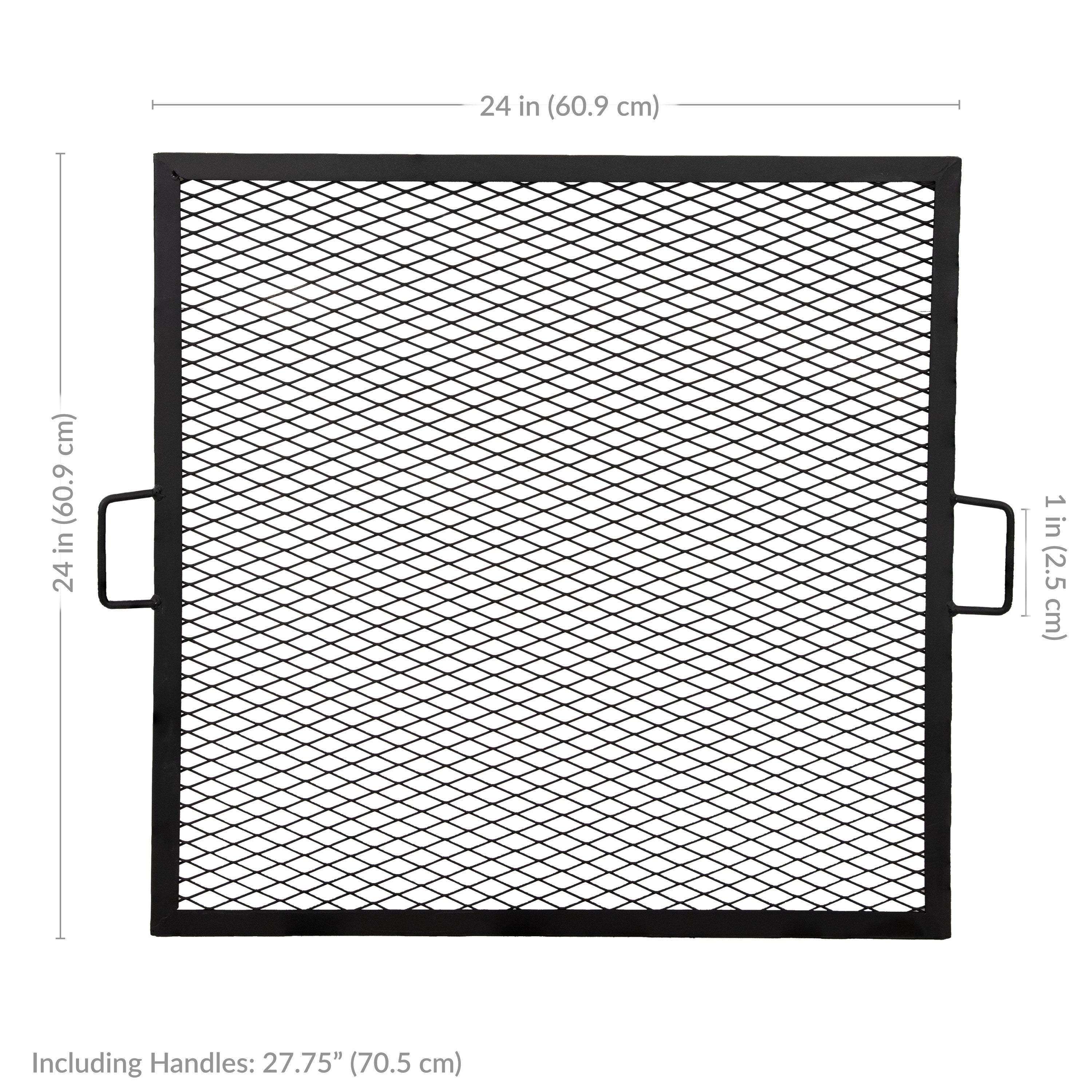 Sunnydaze X Marks Square Fire Pit Grill Grate - Heavy Duty Steel Cooking Grate for Outdoor Camping, Backyard BBQs & Patio Fire Pits