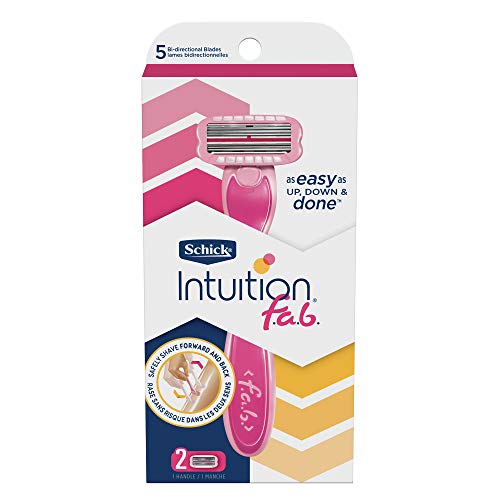 Schick Intuition f.a.b. Razor for Women - 1 Handle & 2 Blade Refills - Effortless Shaving with Built-in Moisturizer - Perfect for Sensitive Skin & Travel Use