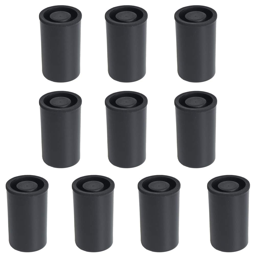 10-Pack Black Plastic Film Canisters with Lids - Empty Camera Reel Storage Containers for 35mm Film, Photo Development & Organizing Small Craft Supplies | Durable Film Canister Holder for Photographers & DIY Enthusiasts