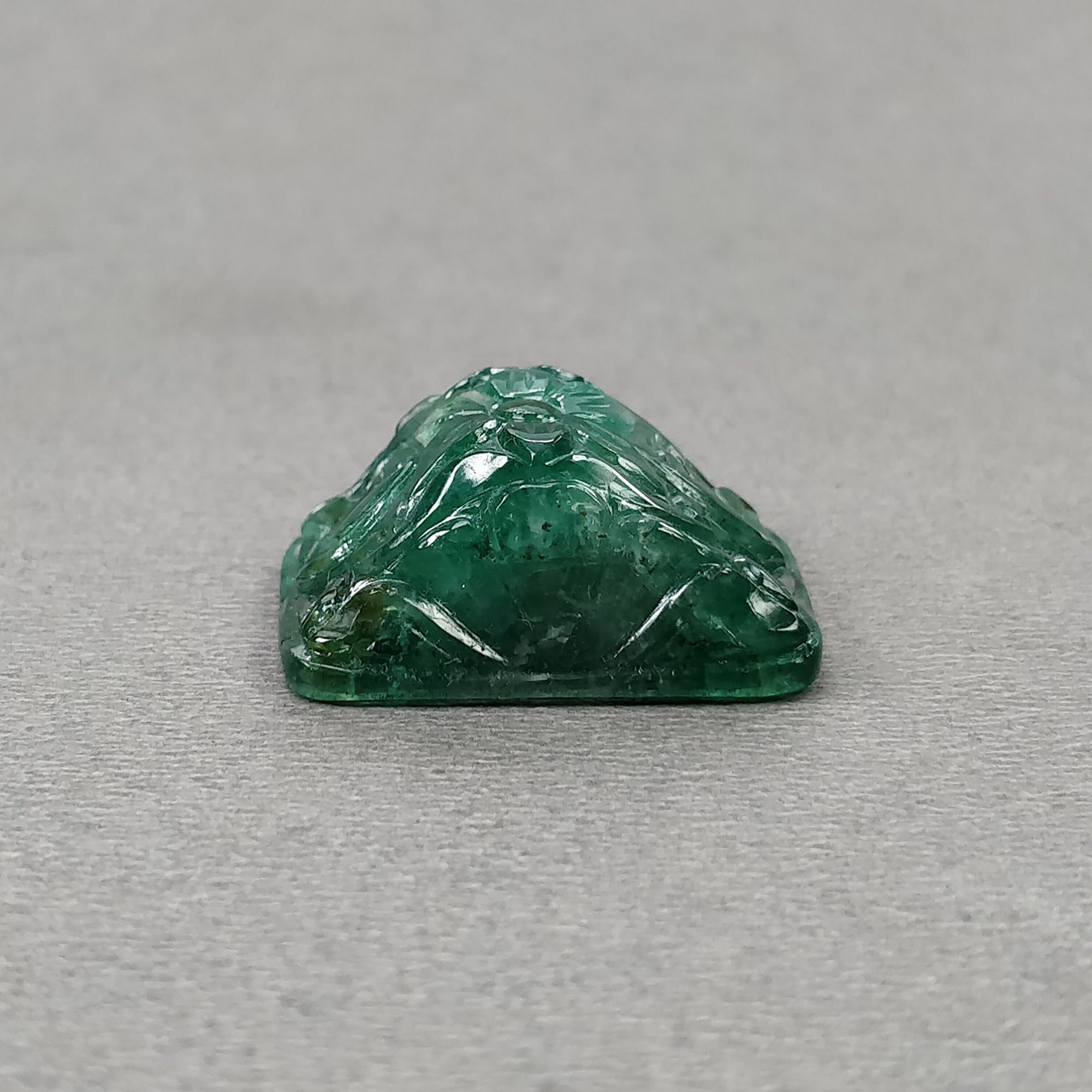 Natural 34.60cts Untreated Green Emerald Gemstone Carving - Handcrafted Uneven Shape 24x18mm for Jewelry Making & Collectibles | Perfect for Rings, Pendants & Luxury Gifts
