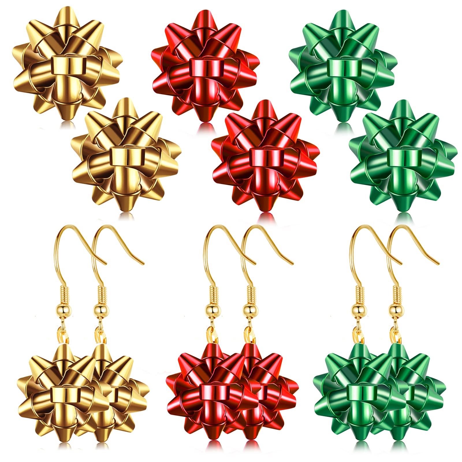 Festive Christmas Drop Dangle Earrings Set - Long Jingle Bell Earrings for Women Holiday Jewelry (Snowman, Santa, Tree, Flamingo & Penguin Designs) - Perfect for Xmas Parties, Gift Giving & Winter Celebrations