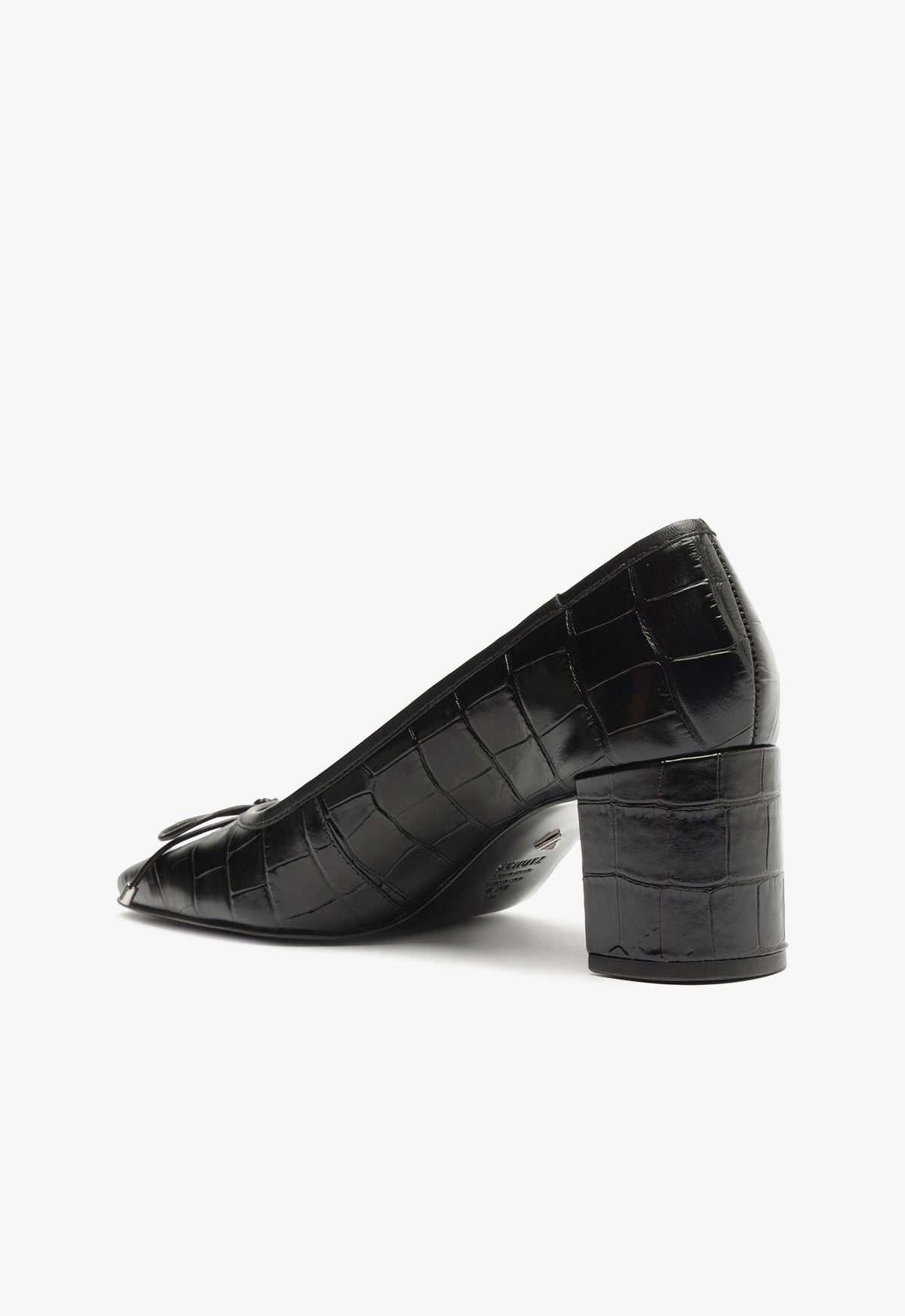 Arissa Crocodile Embossed Leather Pumps - Women's Mid Heel Dress Shoes (3 Inch Heel) for Office, Party & Special Occasions - Style S2193800080010