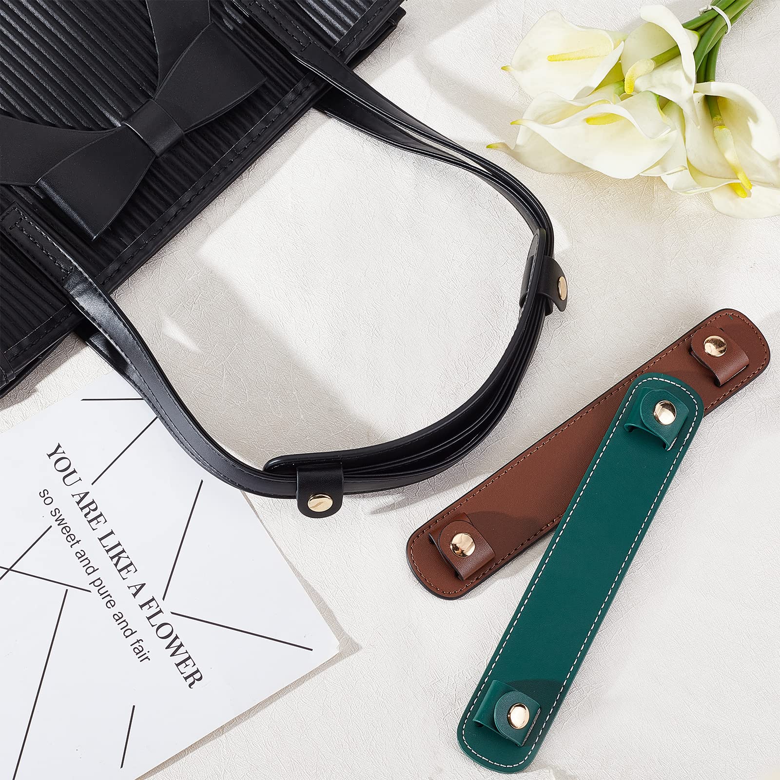 OLYCRAFT 3-Color Genuine Cowhide Leather Shoulder Strap Pad - Comfortable Handle Wrap with Secure Iron Snap Button - Perfect for Laptop Bags, Briefcases & Travel Luggage Accessories