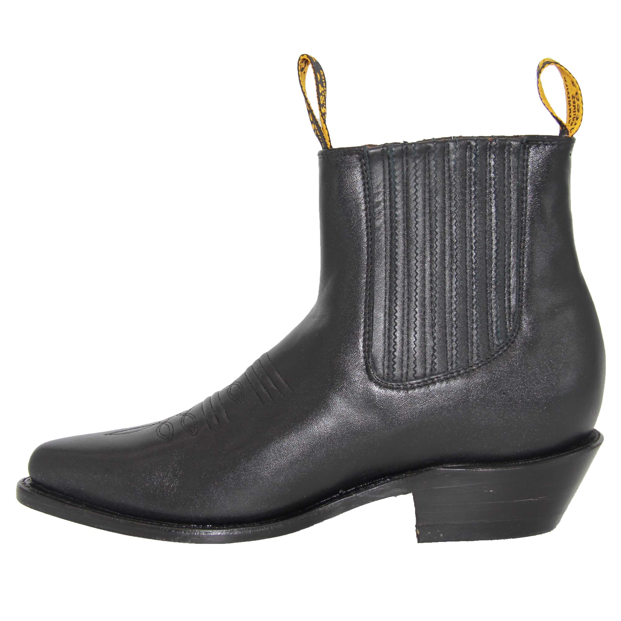 **Men's Genuine Leather Western Cowboy Boots - Short Ankle Charro Botin for Rodeo, Country Dance & Casual Wear**