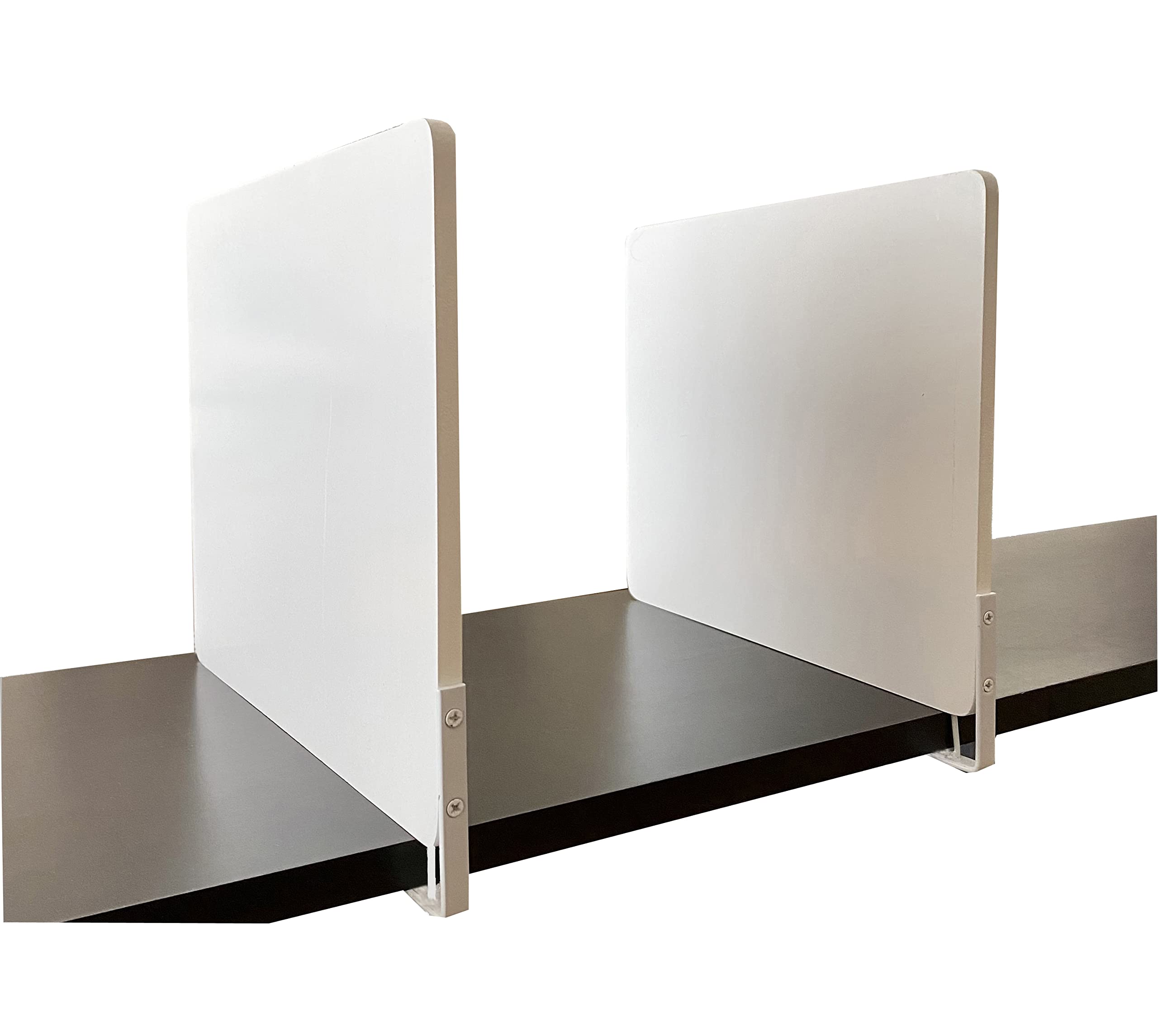 DR. ORGANIZER 51440 2-Piece White Wood Shelf Divider Set - Perfect for Pantry, Closet & Cabinet Organization - Space Saving Shelf Organizer for Kitchen, Bathroom & Office Storage