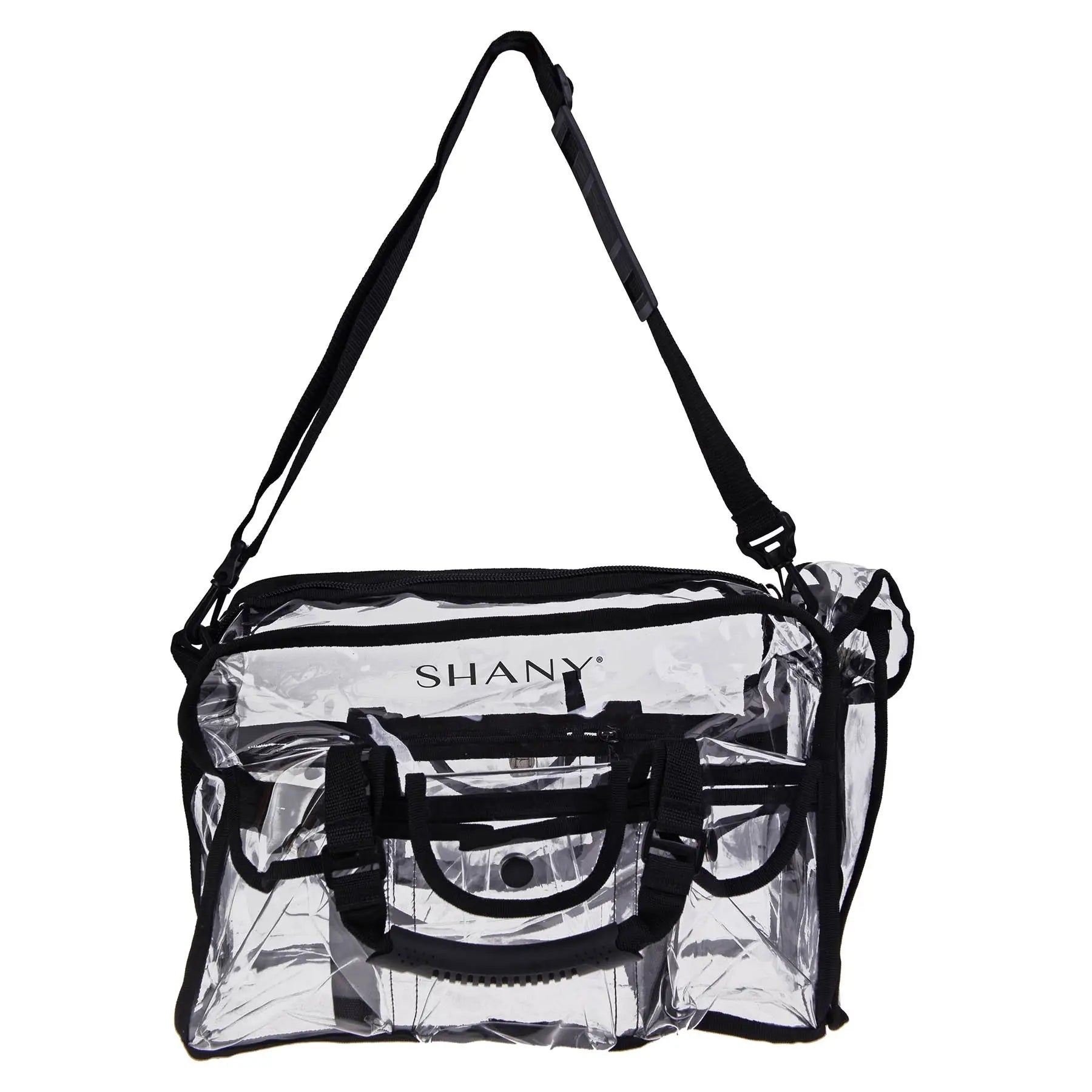 SHANY Large Clear Professional Makeup Bag 18x10x11 Inches - Waterproof Cosmetic Organizer for Travel, Gym & Everyday Use - Transparent Toiletry Bag for Makeup Brushes, Skincare & Essentials
