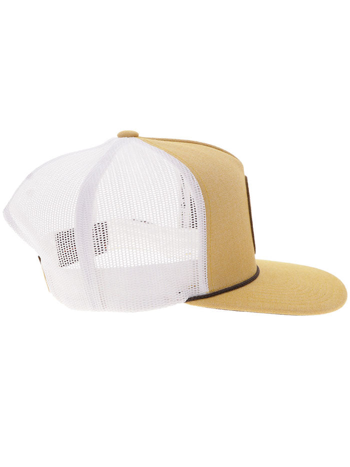 Hooey 2514T TNWH SPUR Leather Circle Patch Hat - Tan & White Cowboy Hat for Men - Perfect for Rodeo, Western Rides & Country Music Festivals
