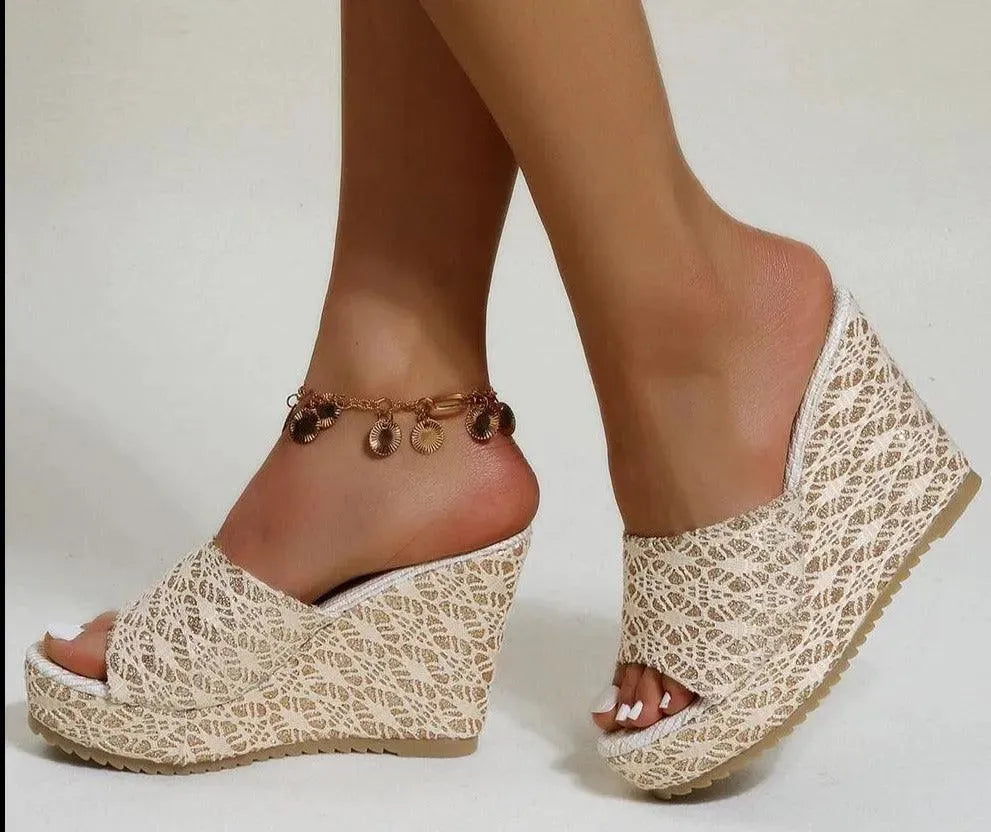 Trendy Printed Wedge Heels for Women - Comfortable & Fashionable Summer Sandals - Perfect for Beach, Parties & Casual Outings