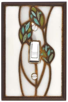 All Fired Up Single Switch Plate Cover - 3 Leaves Design (FL180) for Home Decor & Electrical Safety