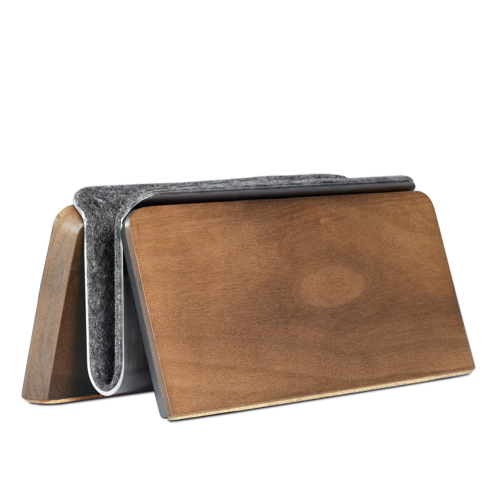 SAMDI Vertical Laptop Stand Holder - Adjustable Wooden Laptop Stand for MacBook & All Laptops - Space Saving Walnut Desktop Organizer - Perfect for Home Office & Workspace Organization